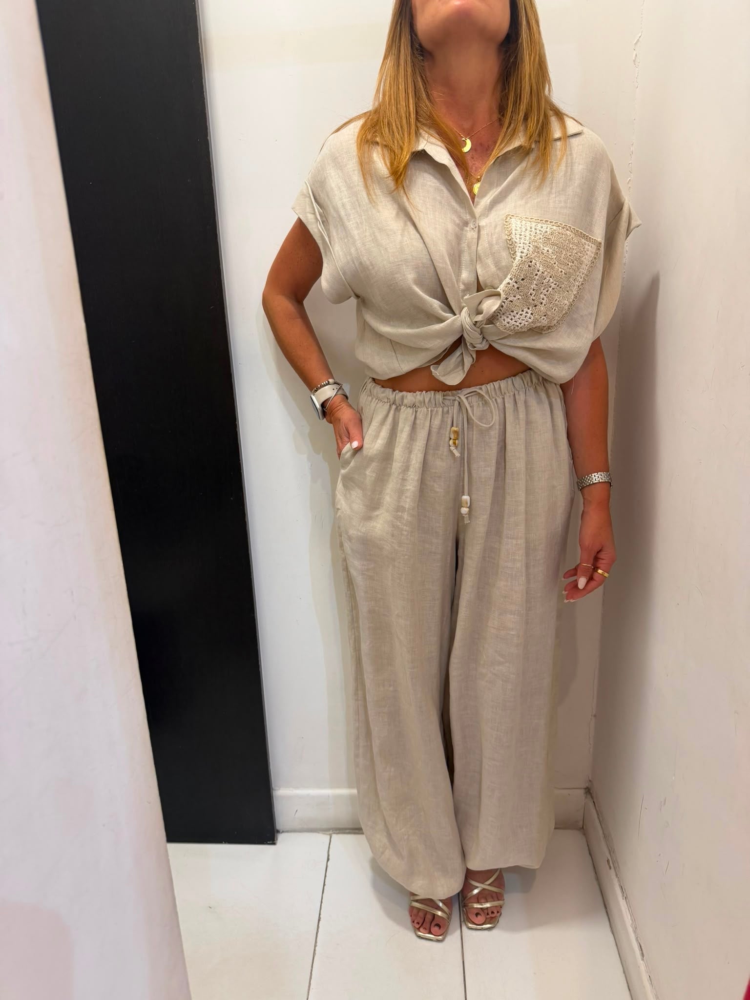 Pantalone in lino con coulisse Emisphere