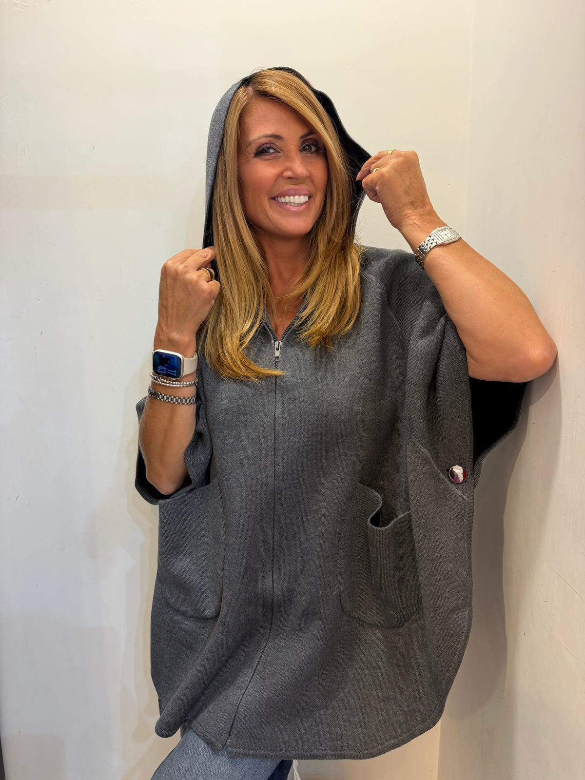Mantella in maglia over con zip Emisphere