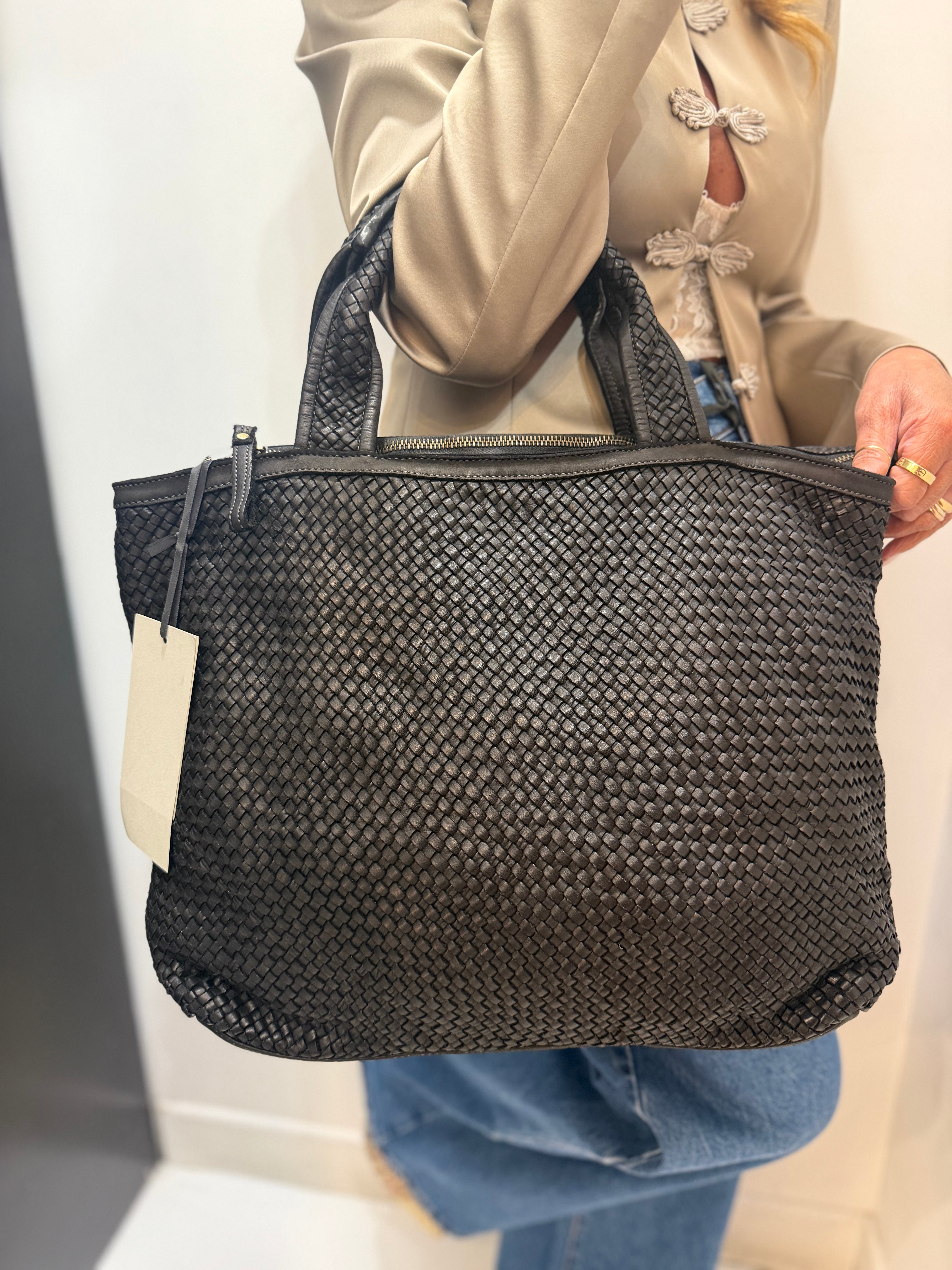 Borsa intrecciata con tracolla Emisphere