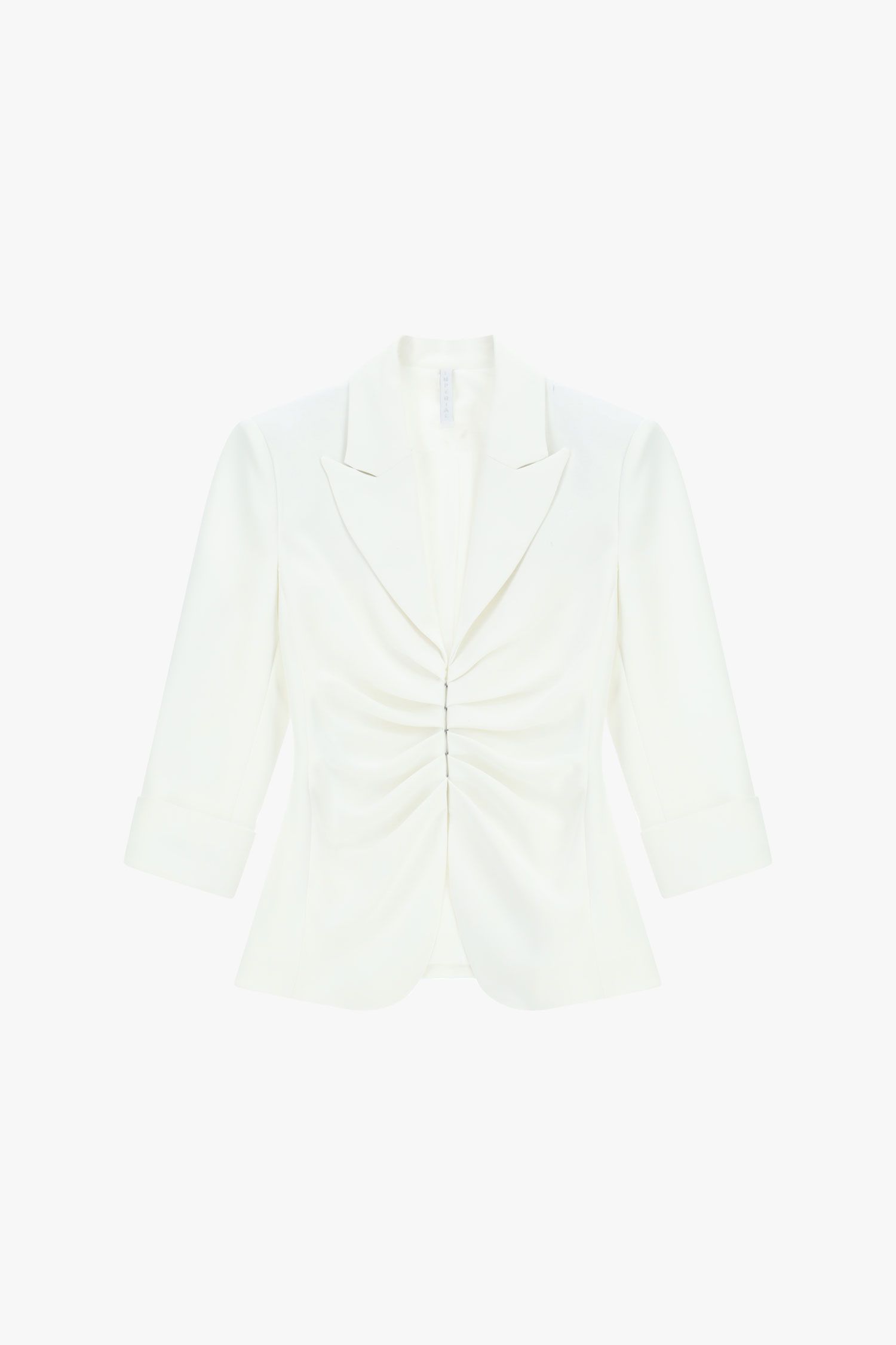 Completo con abbottonatura frontale e spalle strutturate e pantalone con trasparenze Imperial