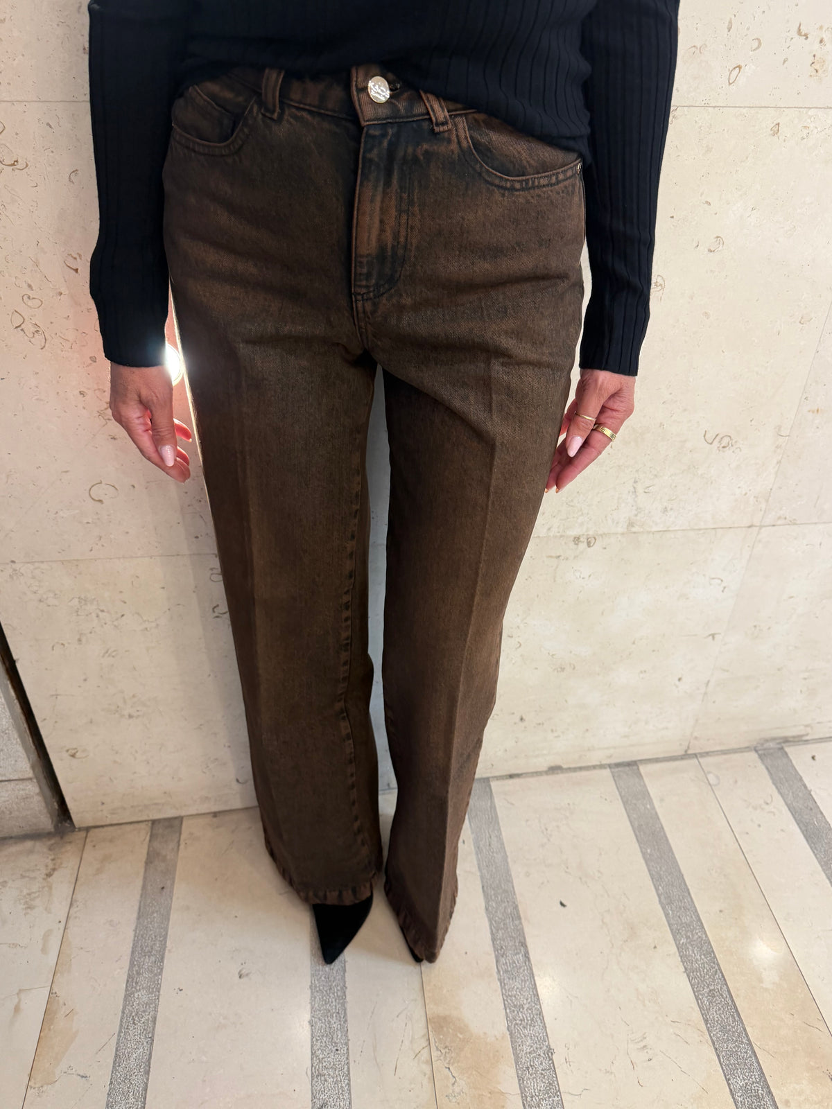 Jeans palazzo con effetto stonewashed Noemi Kaos Denim