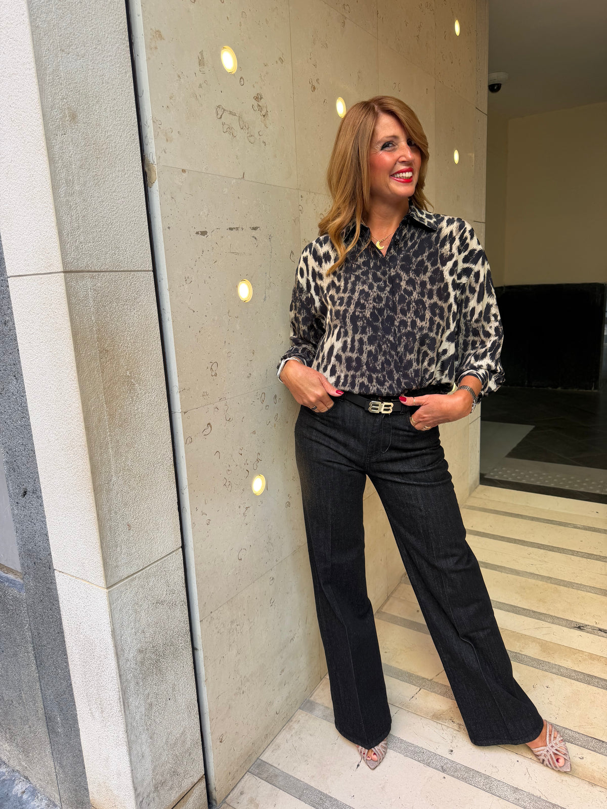 Camicia con fantasia maculata in viscosa Kaos Collection