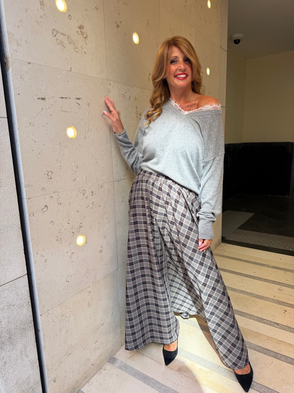 Gonnellone con elastico in check Imperial