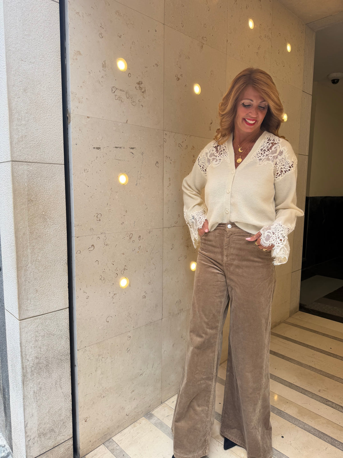 Pantalone a palazzo a costine in velluto Kaos Jeans
