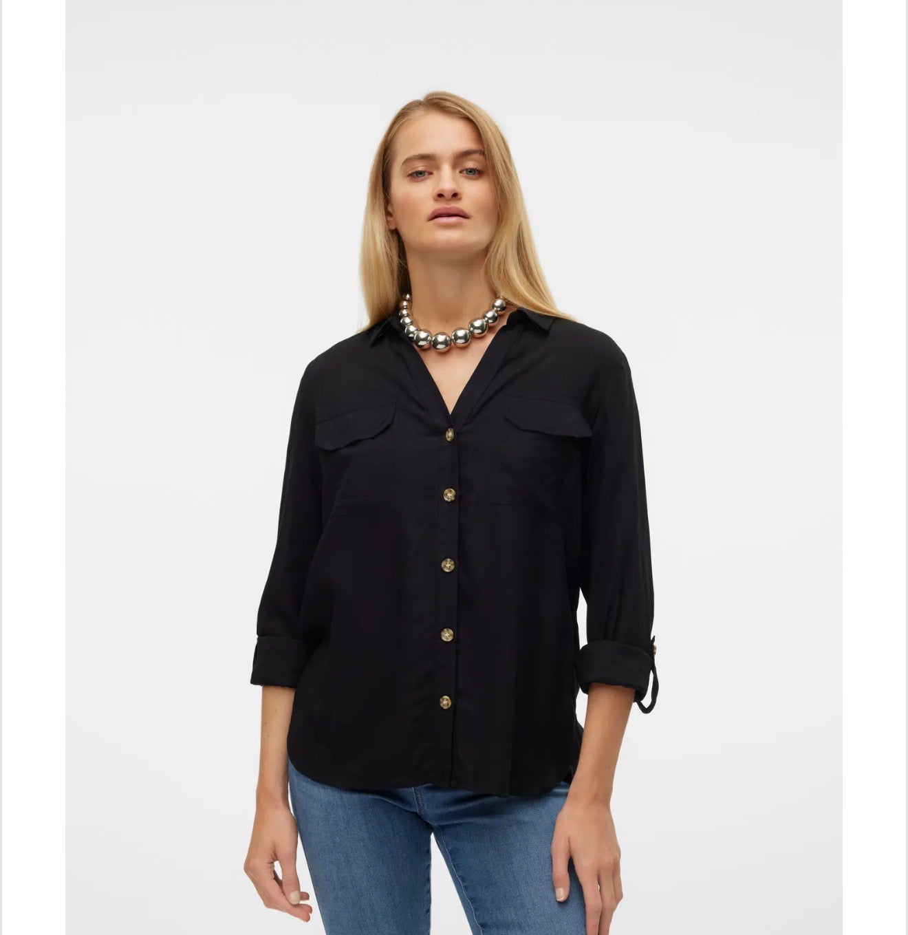 Camicia bumpy con polsini regolabili Vero Moda