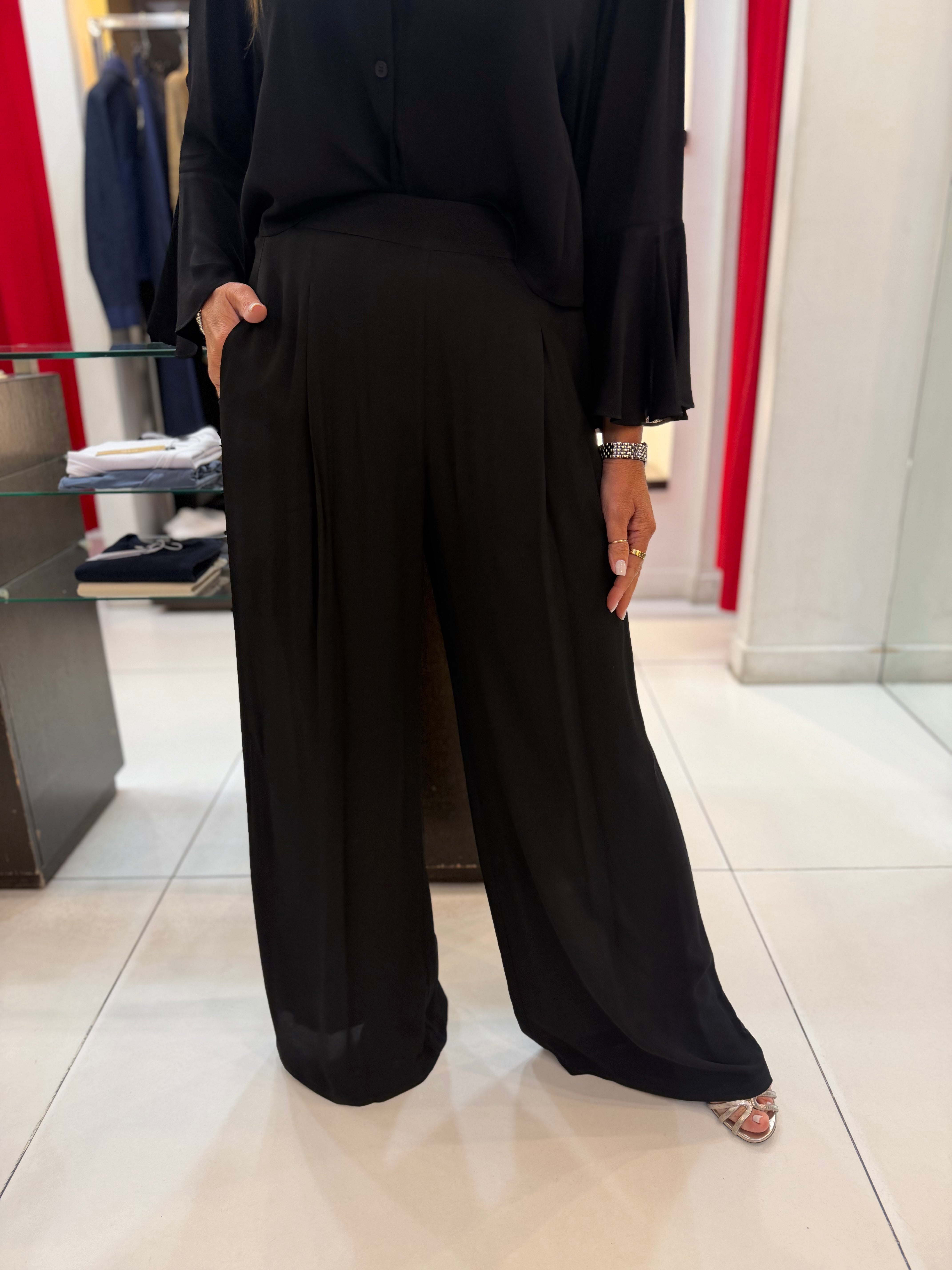 Pantalone fluido con elastico in vita Kaos Donna