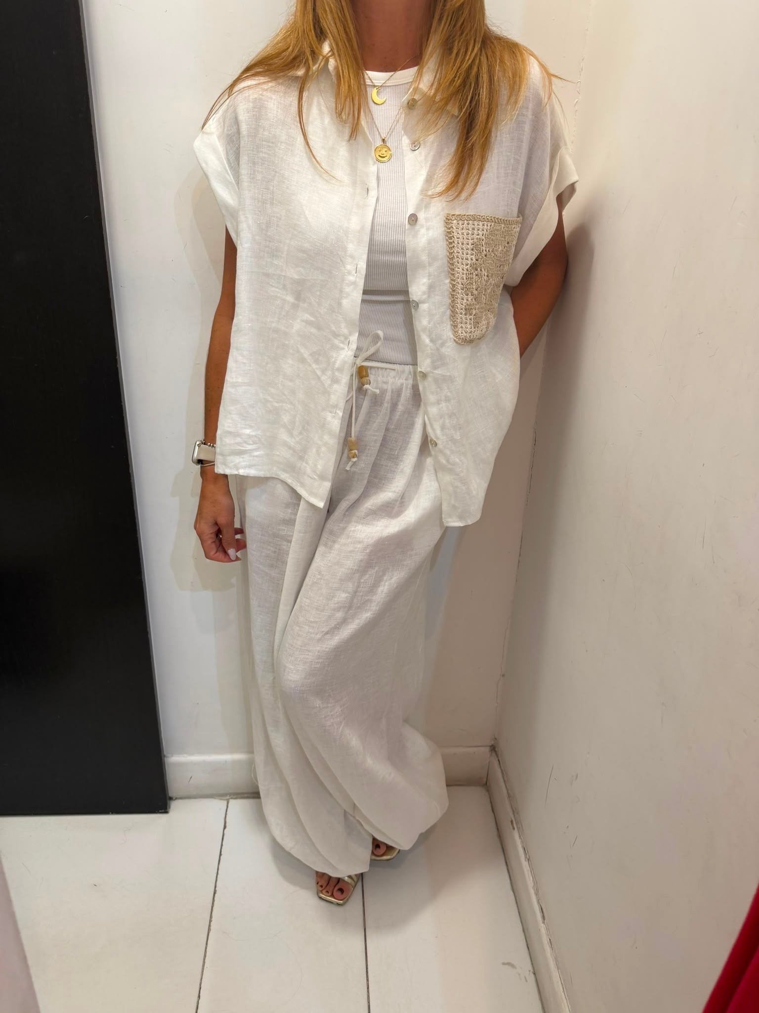 Pantalone in lino con coulisse Emisphere