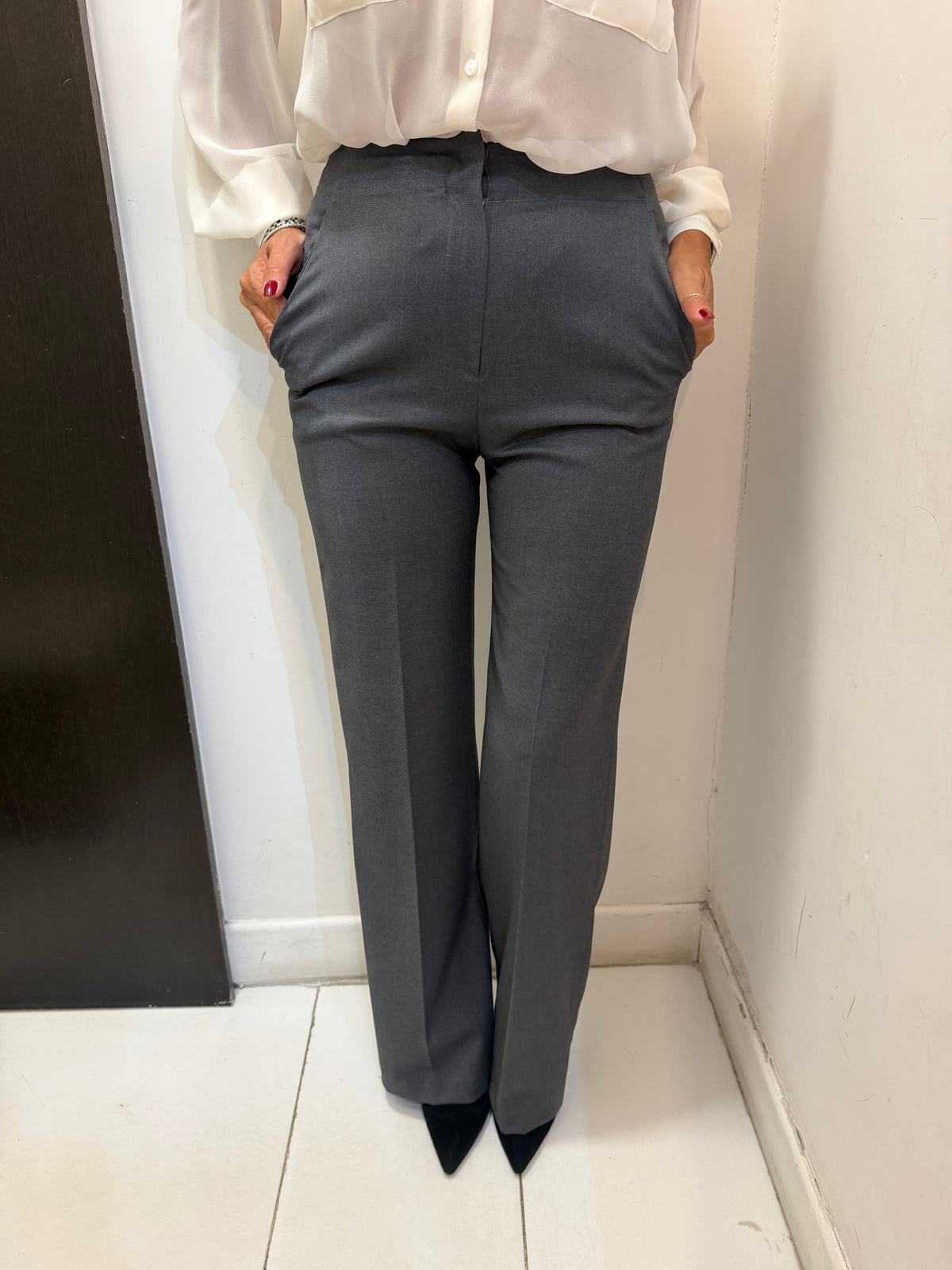 Pantalone palazzo con bustino interno impunturato Hanita