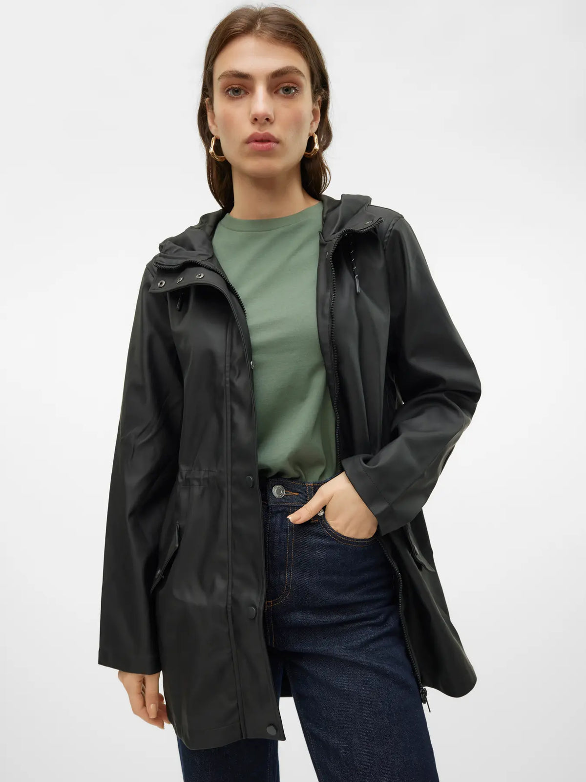 Giacca con cappuccio e coulisse in vita Vero Moda