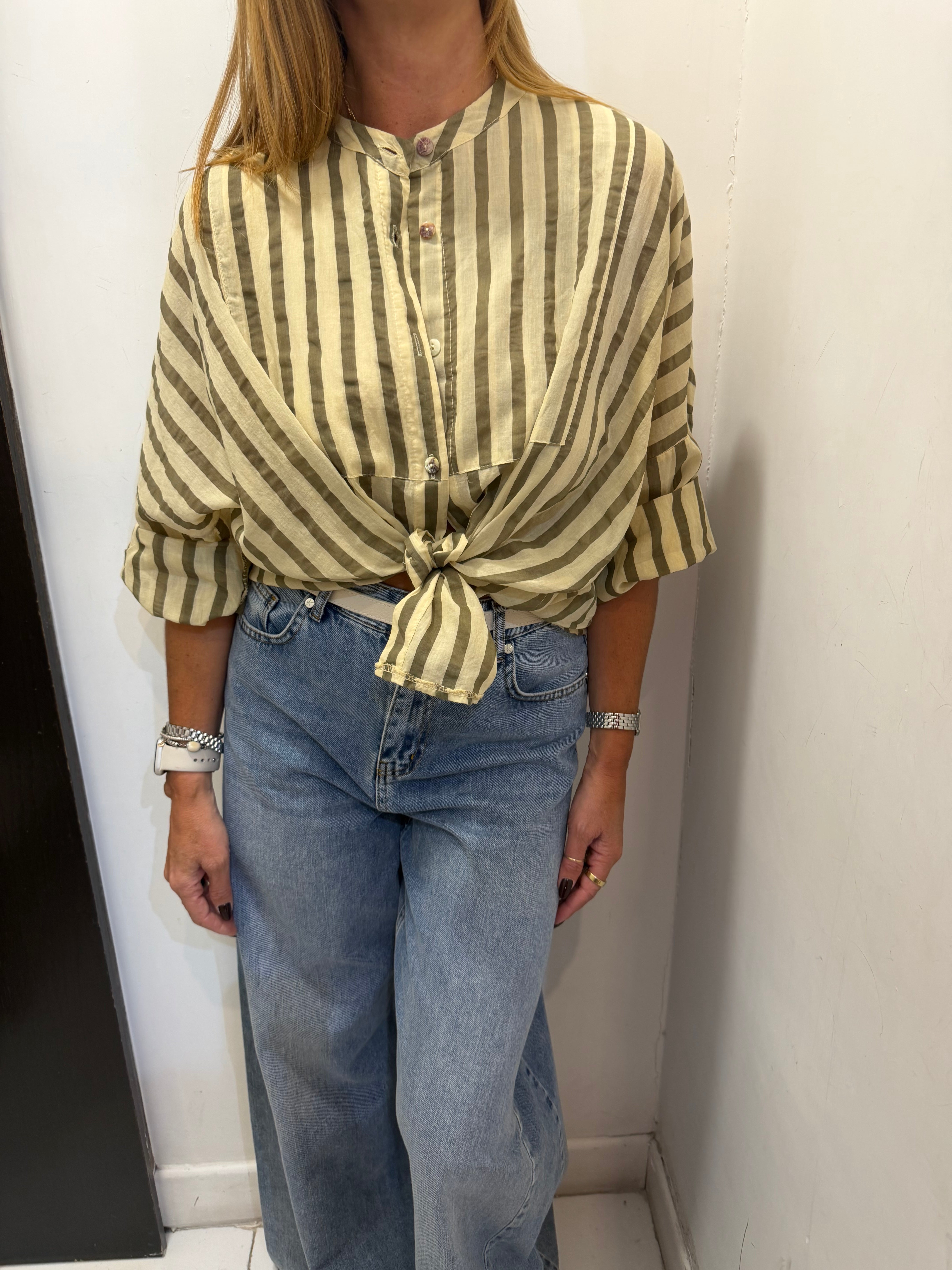 Camicia collo alla coreana modello serafino Emisphere