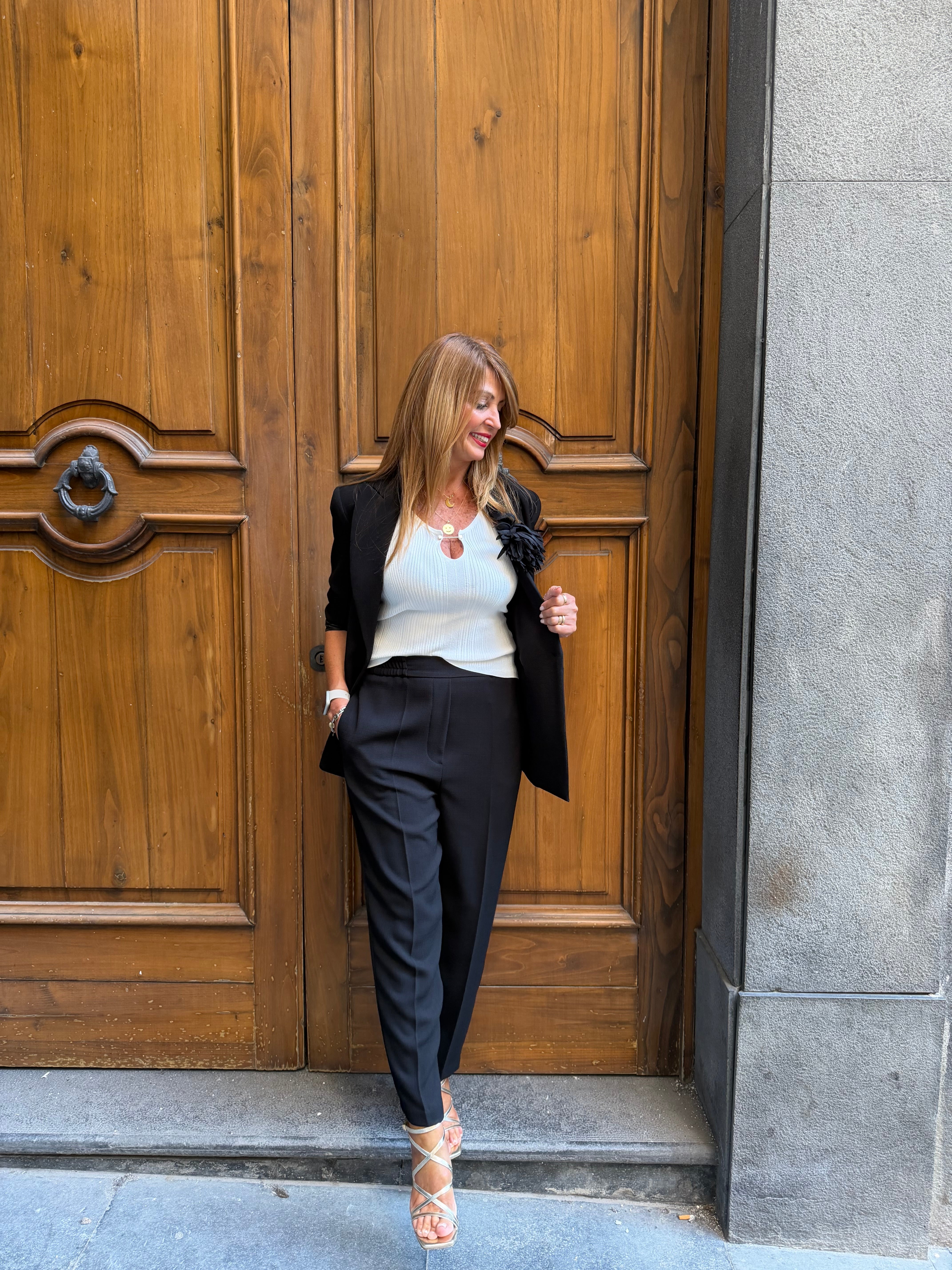 Giacca blazer con fiore applicato Imperial