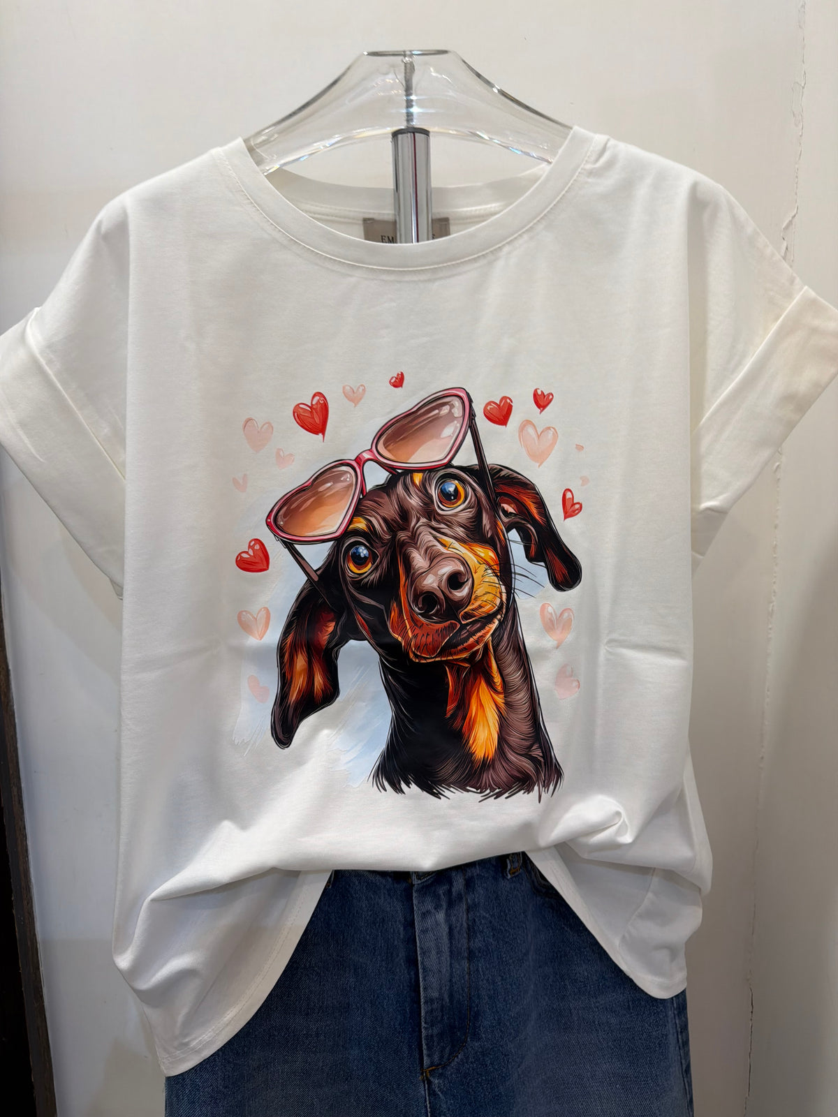 T-shirt con stampa in cotone “LoveDog” Emisphere