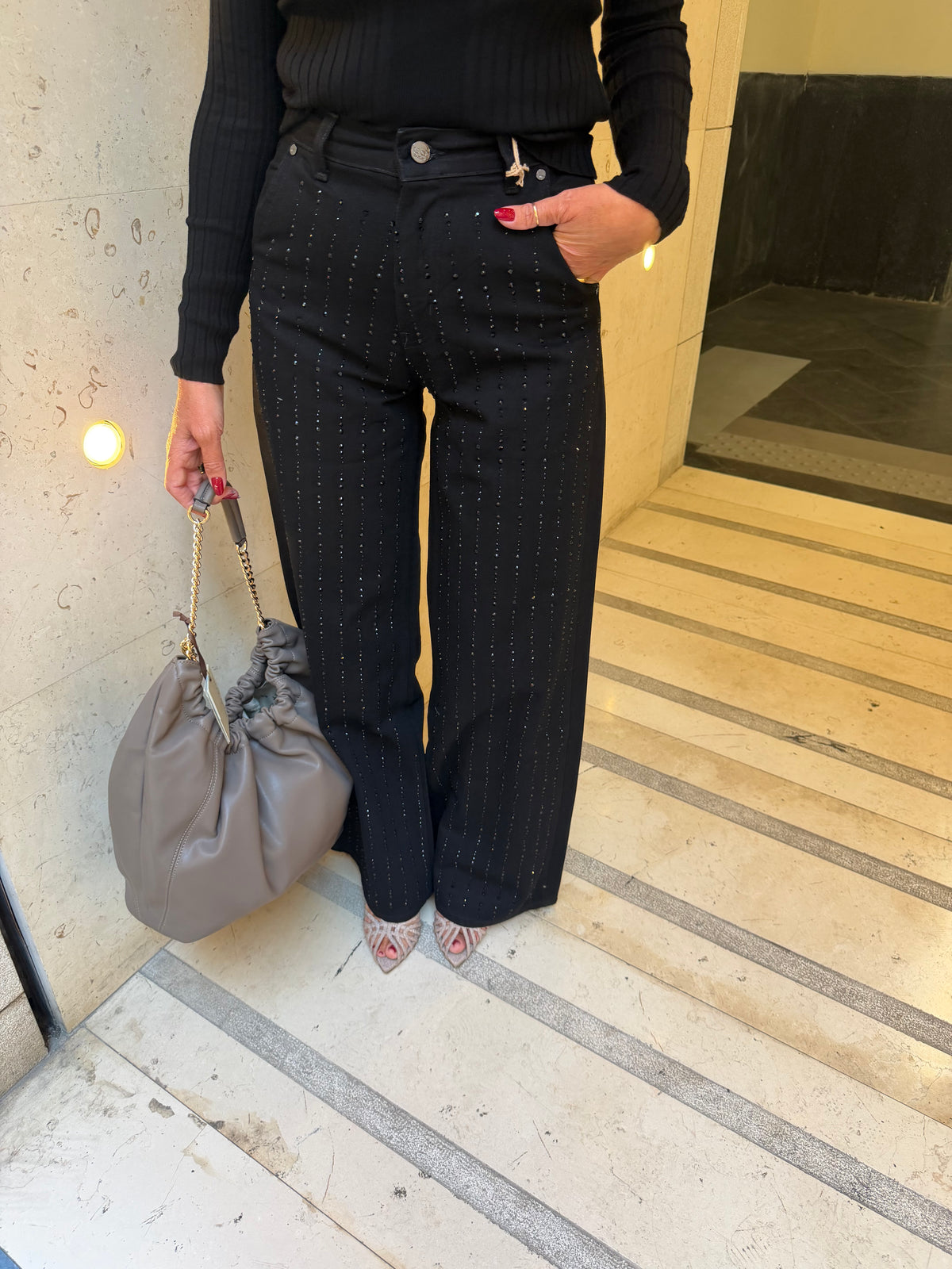 Jeans con strass black Kaos Denim