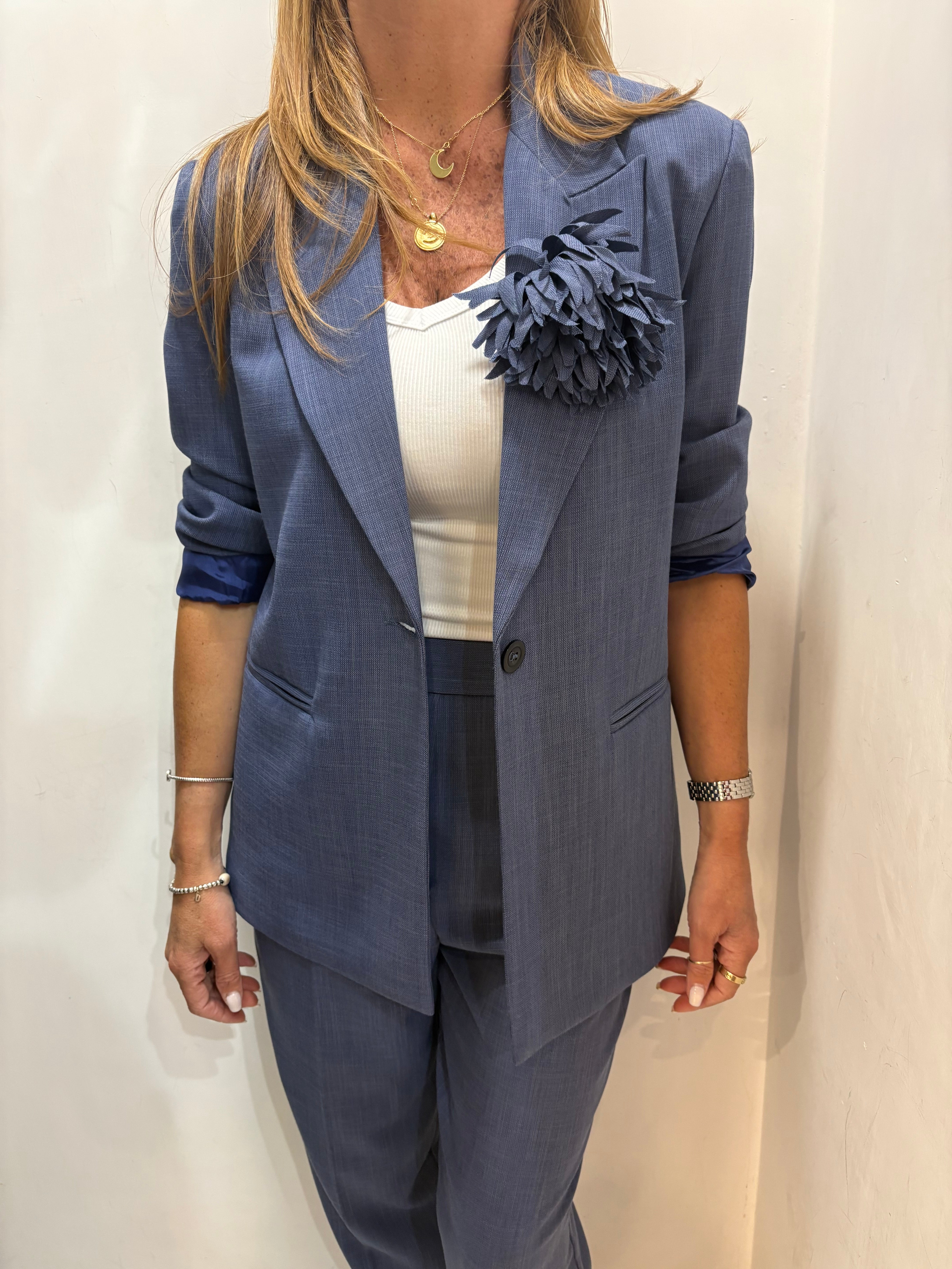 Giacca blazer con fiore applicato Imperial