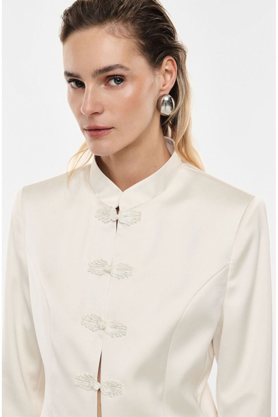 Blazer monopetto collo alla coreana chiusura alamari Imperial