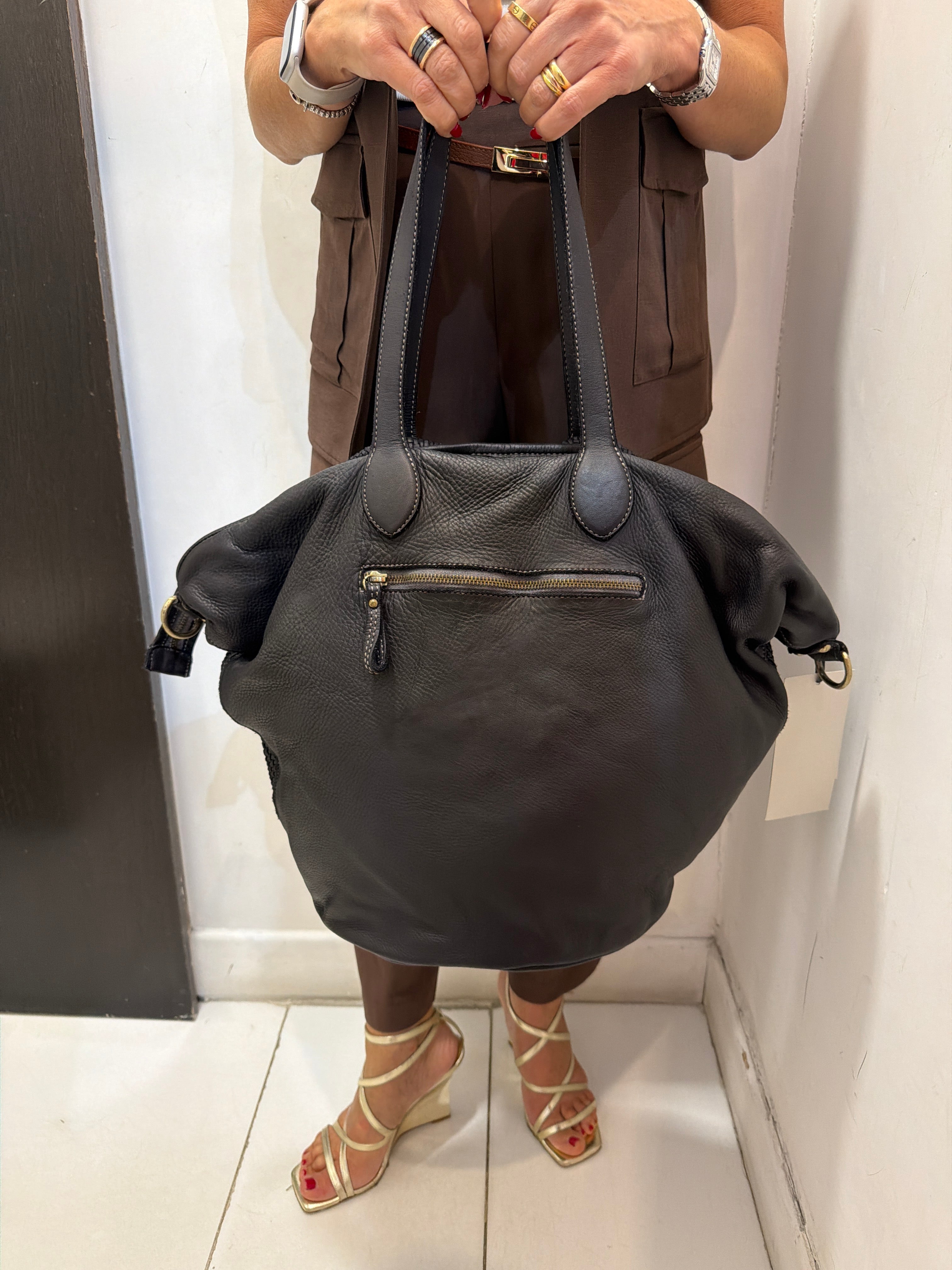 Borsa in pelle intrecciata Emisphere