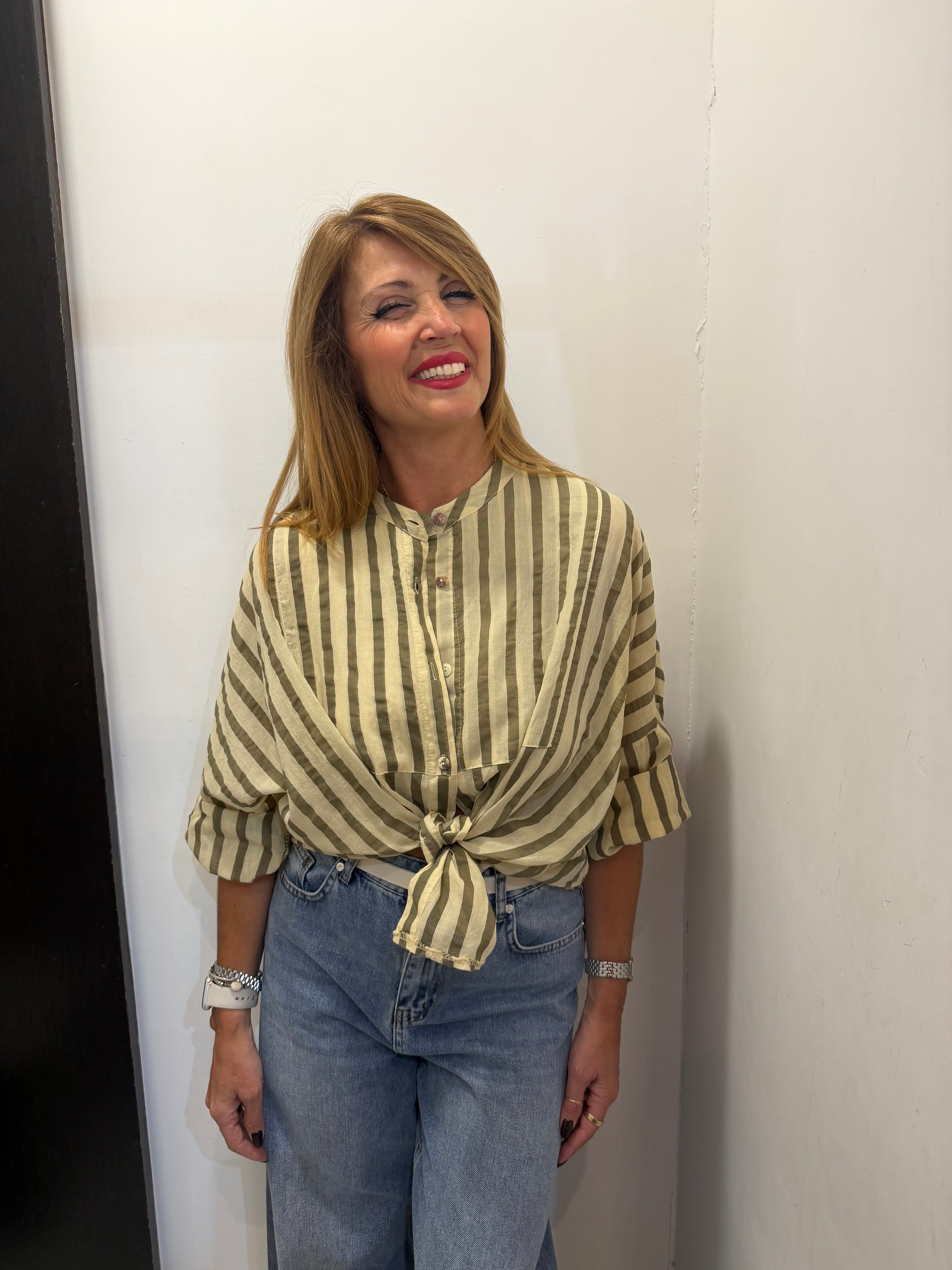 Camicia collo alla coreana modello serafino Emisphere