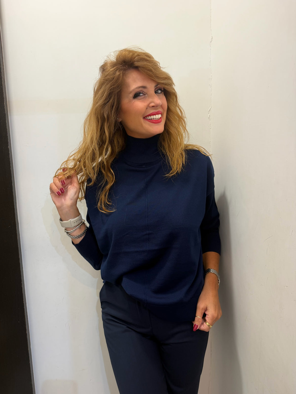Maglia collo cratere in lana merinos Kaos Collection