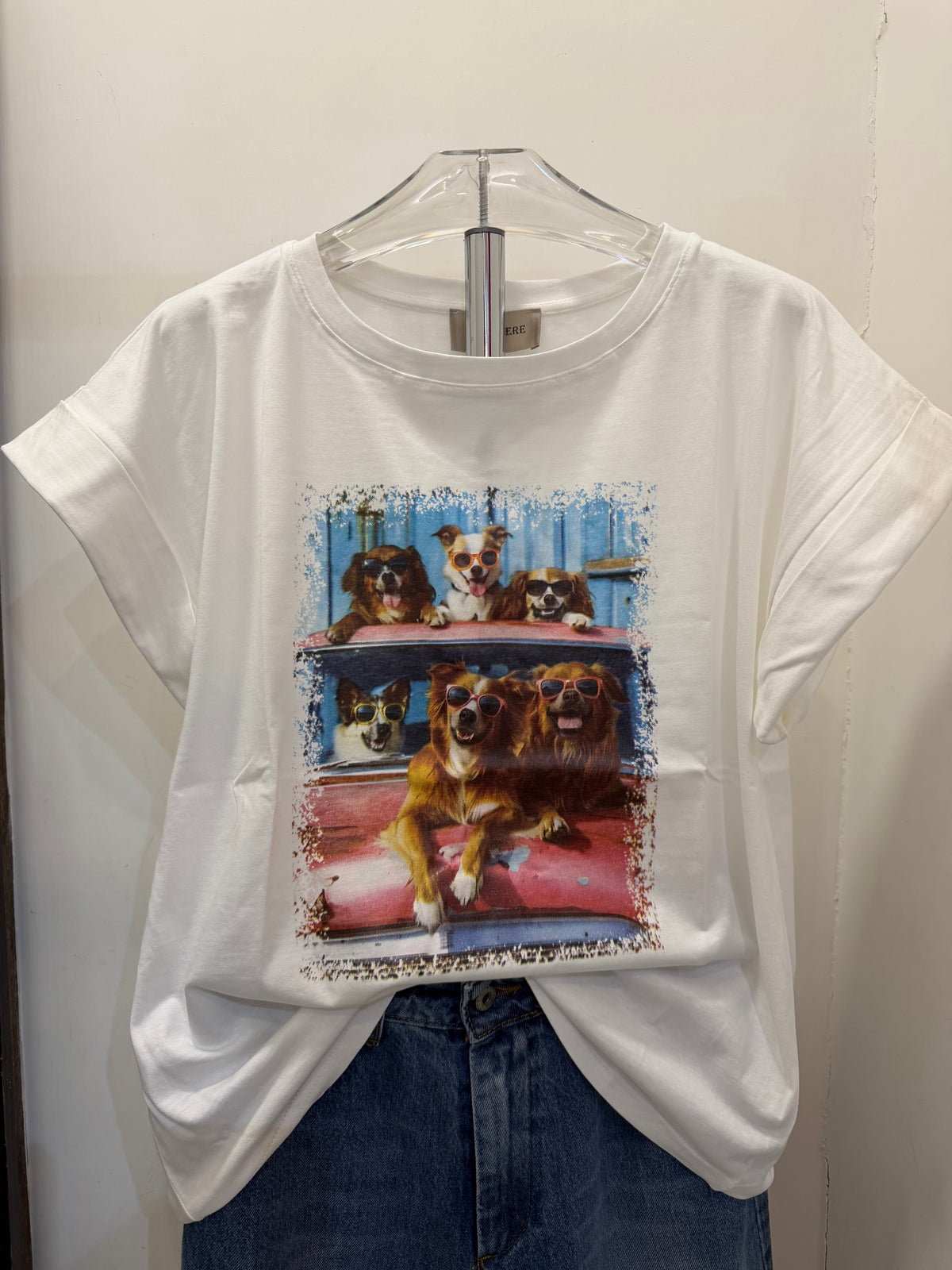 T-shirt con stampa in cotone “6 cani” Emisphere