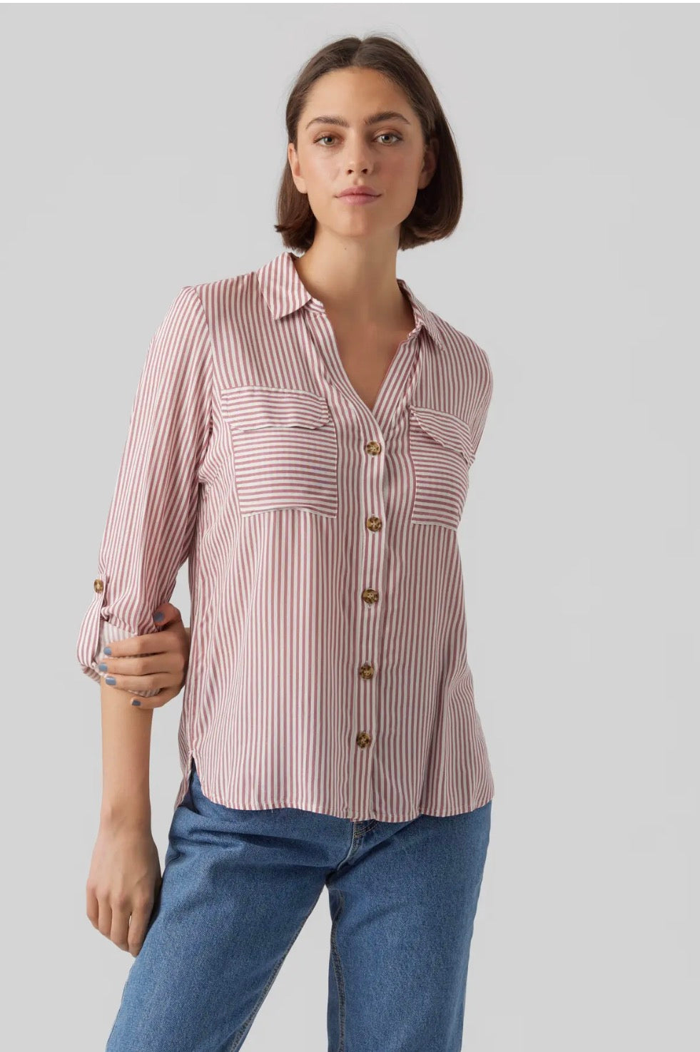 Camicia bumpy con polsini regolabili Vero Moda