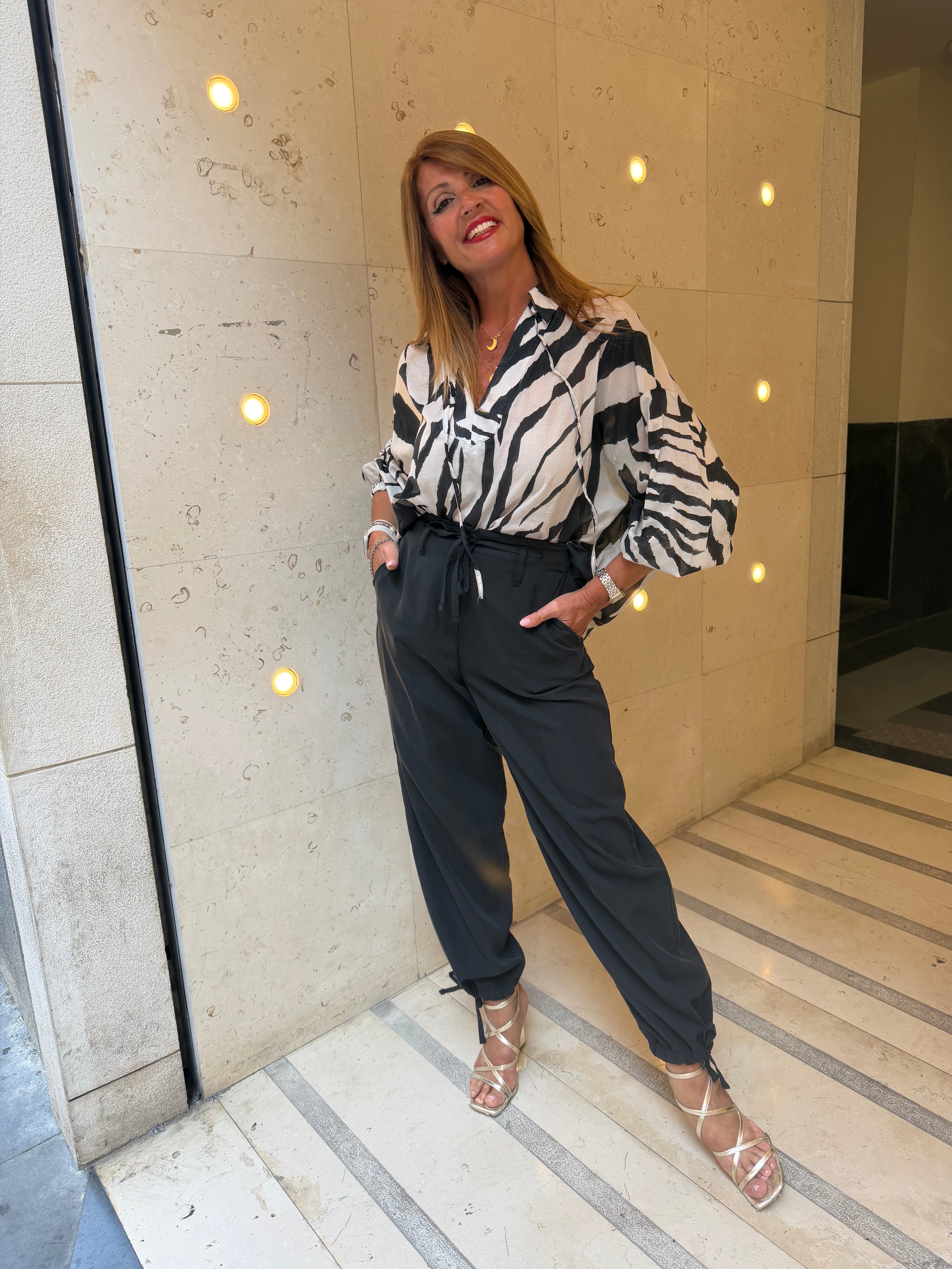 Pantalone con laccio alla caviglia Kaos Jeans