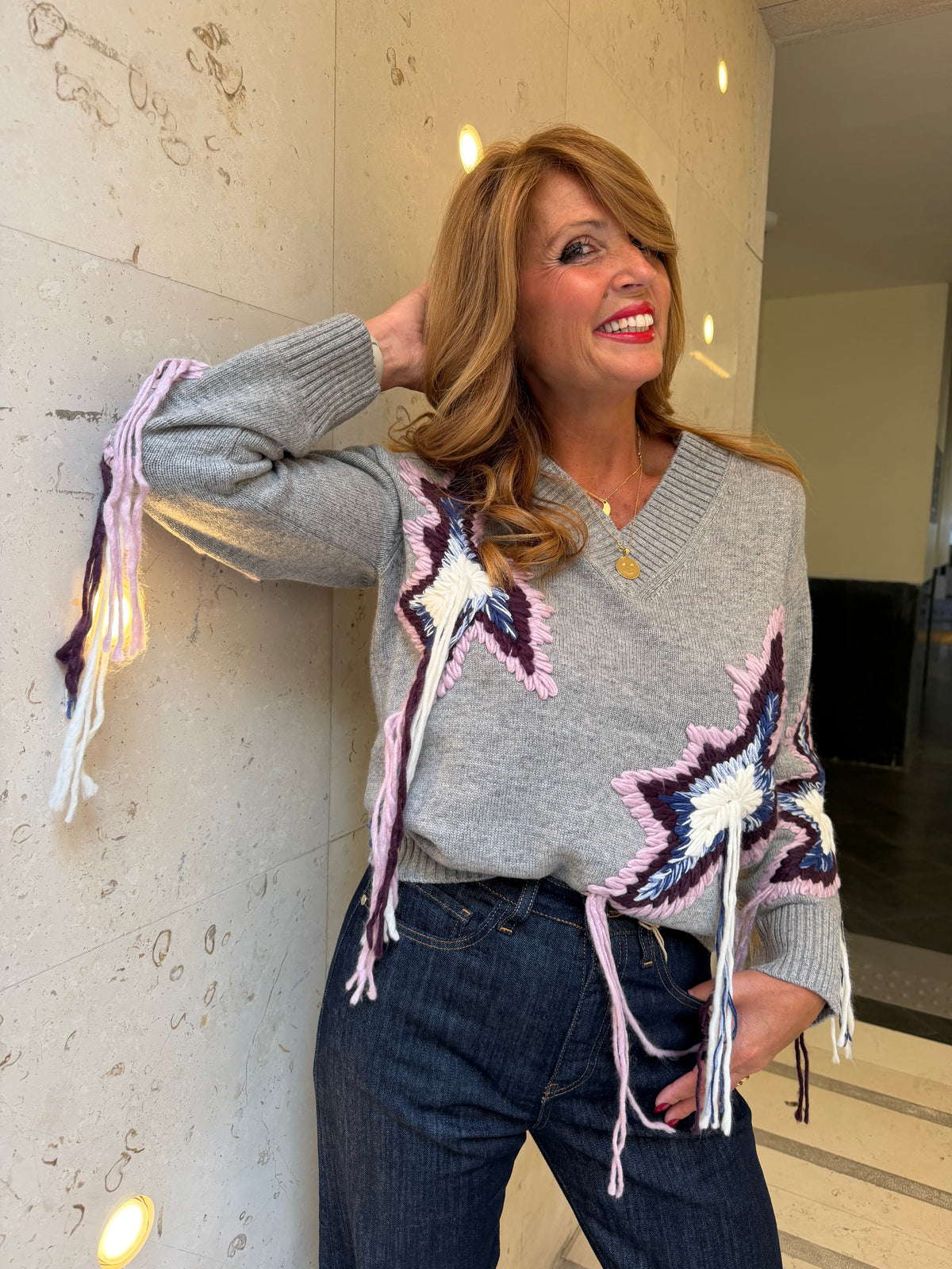 Maglia con dettaglio fiore Icona
