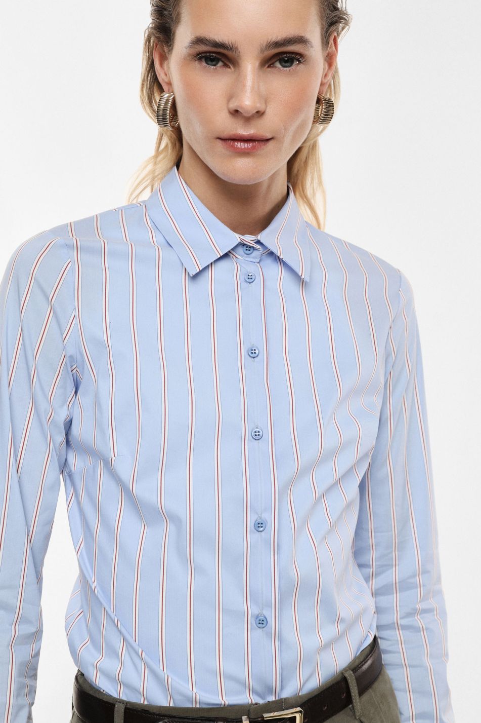 Camicia a righe con colletto classico e bottoni Imperial