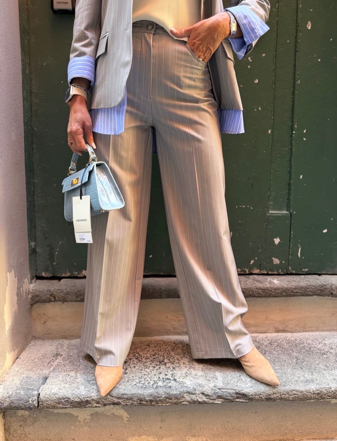Tailleur regular fit a righe Imperial