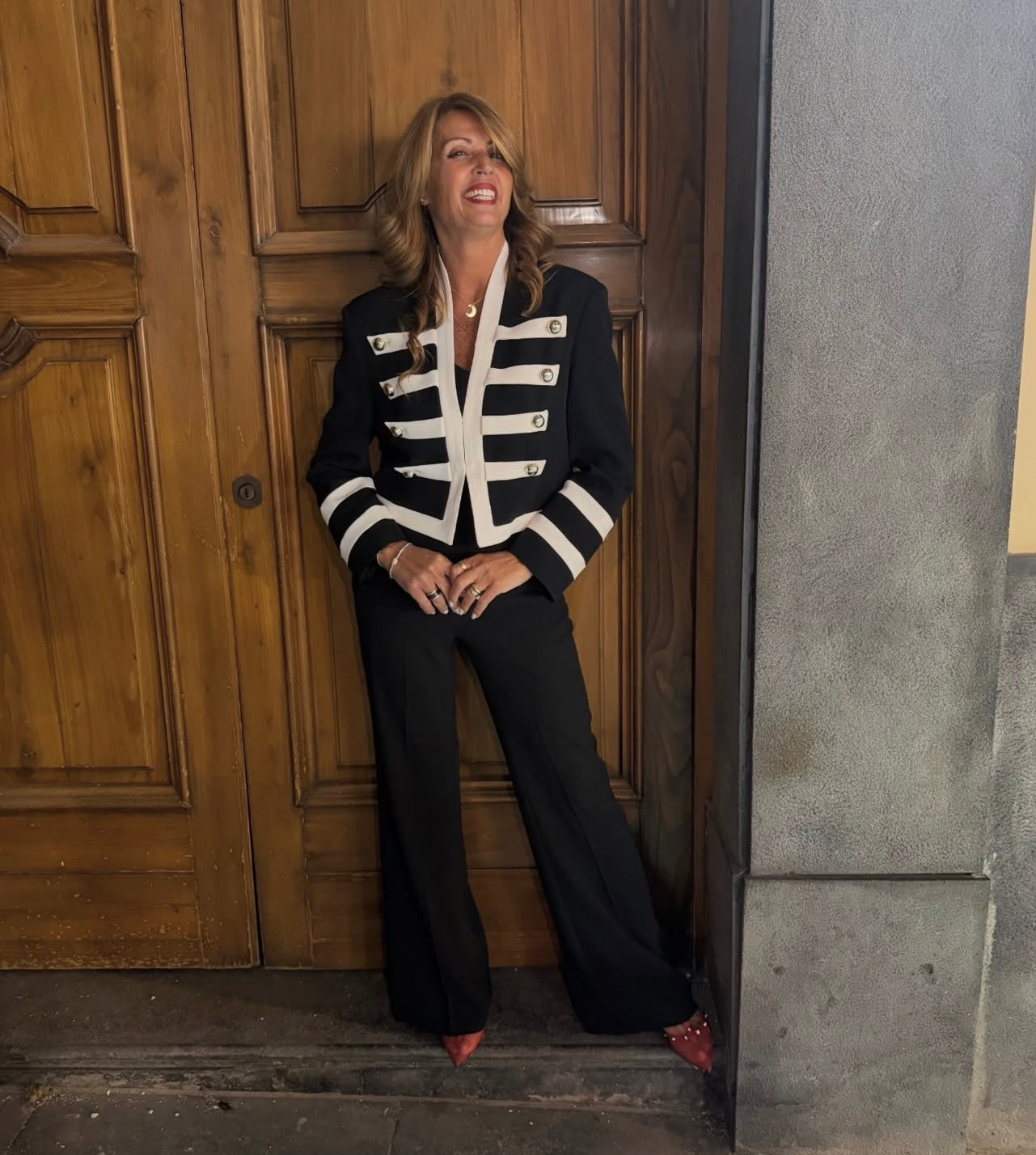 Pantaloni palazzo a vita alta con gamba ampia Imperial