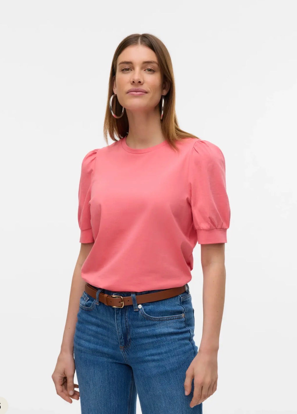 T-shirt con maniche a sbuffo Vero Moda