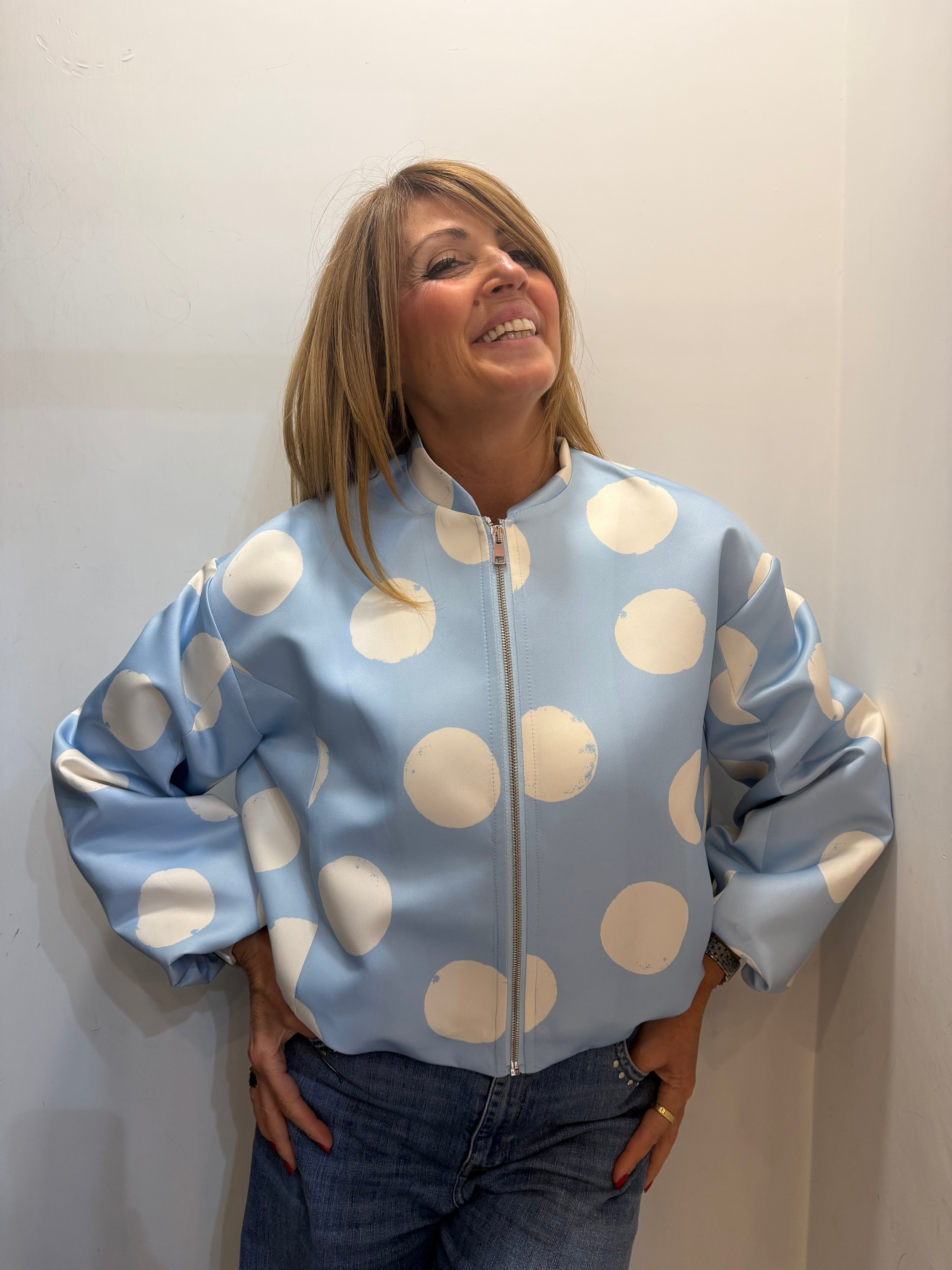 Bomber a pois in satin Imperial