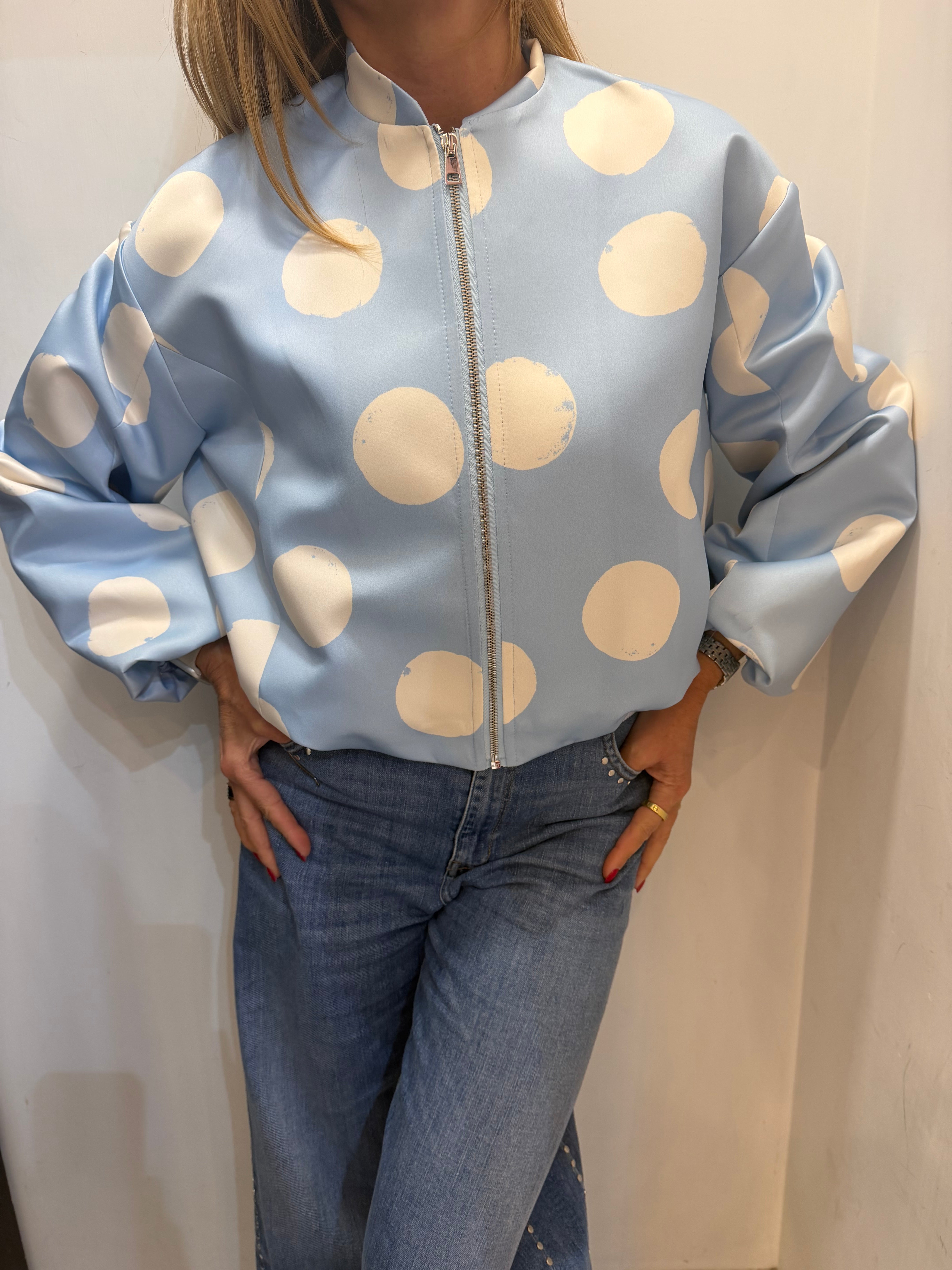 Bomber a pois in satin Imperial