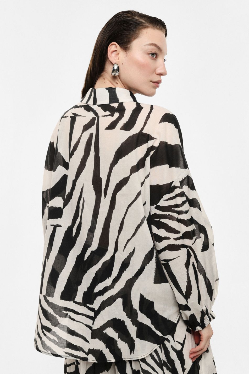 Camicia stampa grafica con collo classico e maniche lunghe Imperial