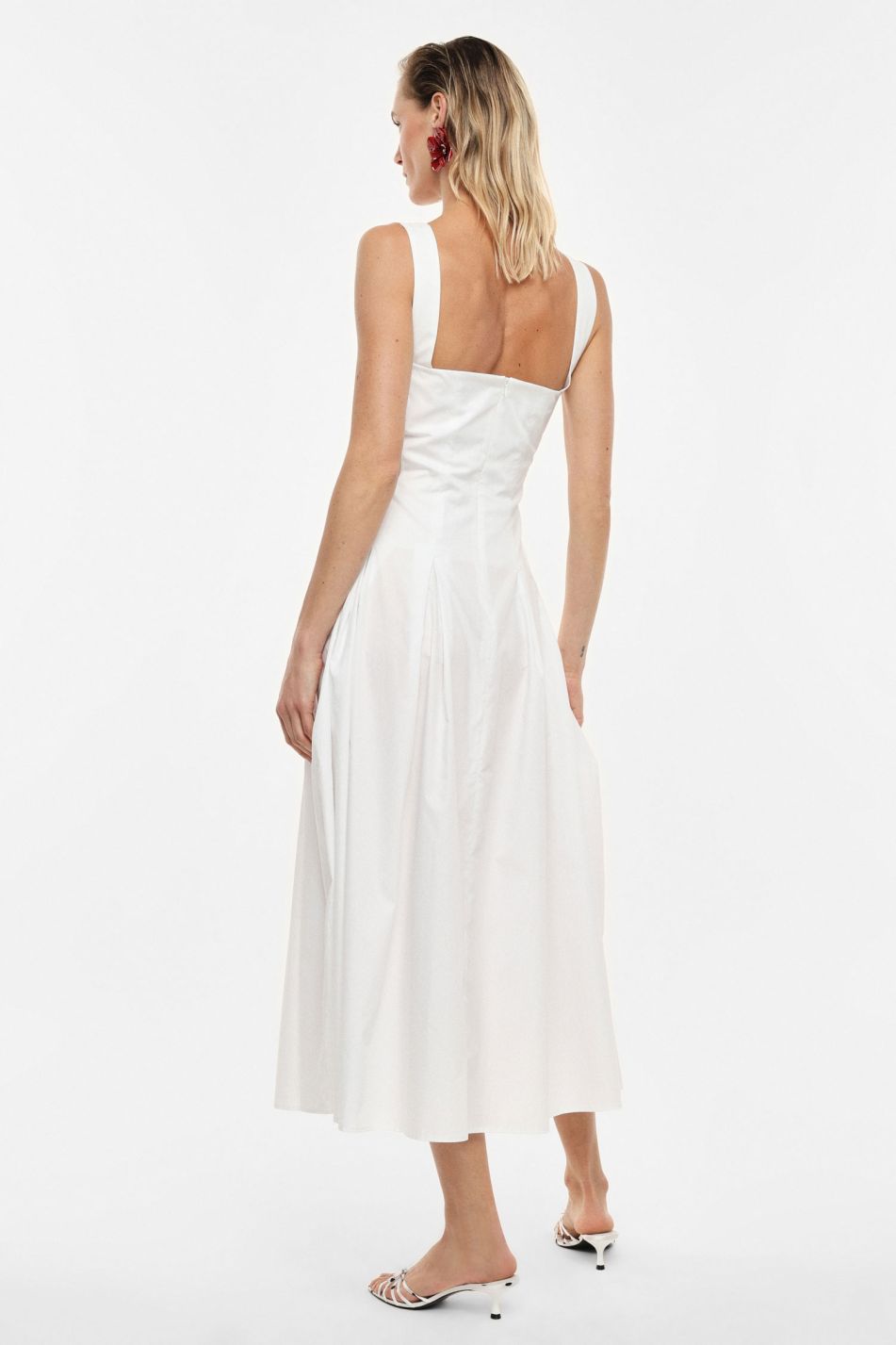 Abito midi con spalline e scollo quadrato Imperial