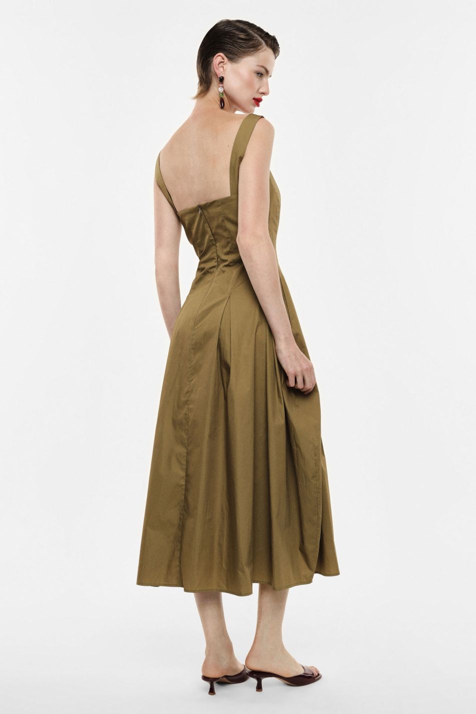 Abito midi con spalline e scollo quadrato Imperial
