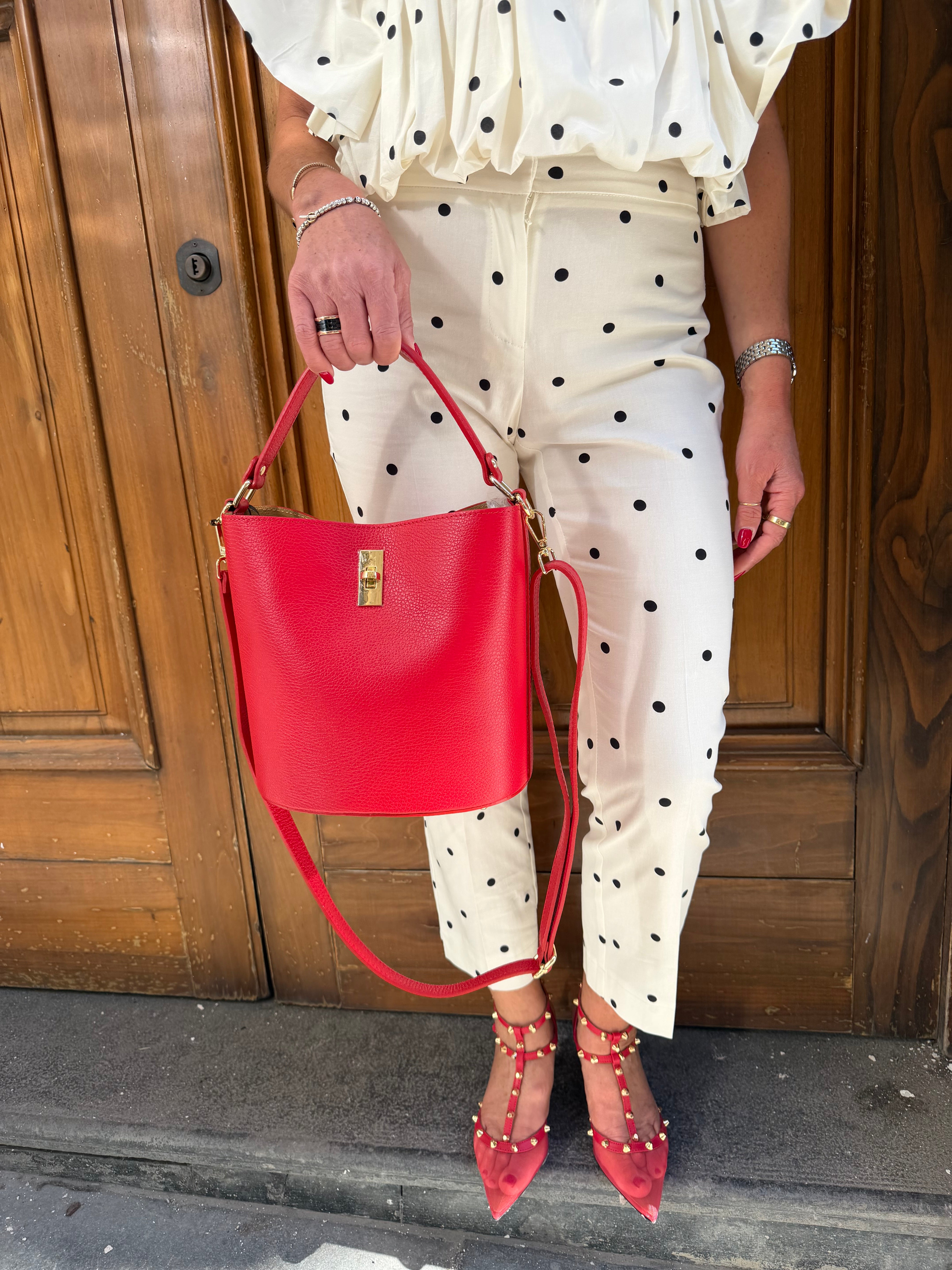 Pantalone capri stampa pois Imperial