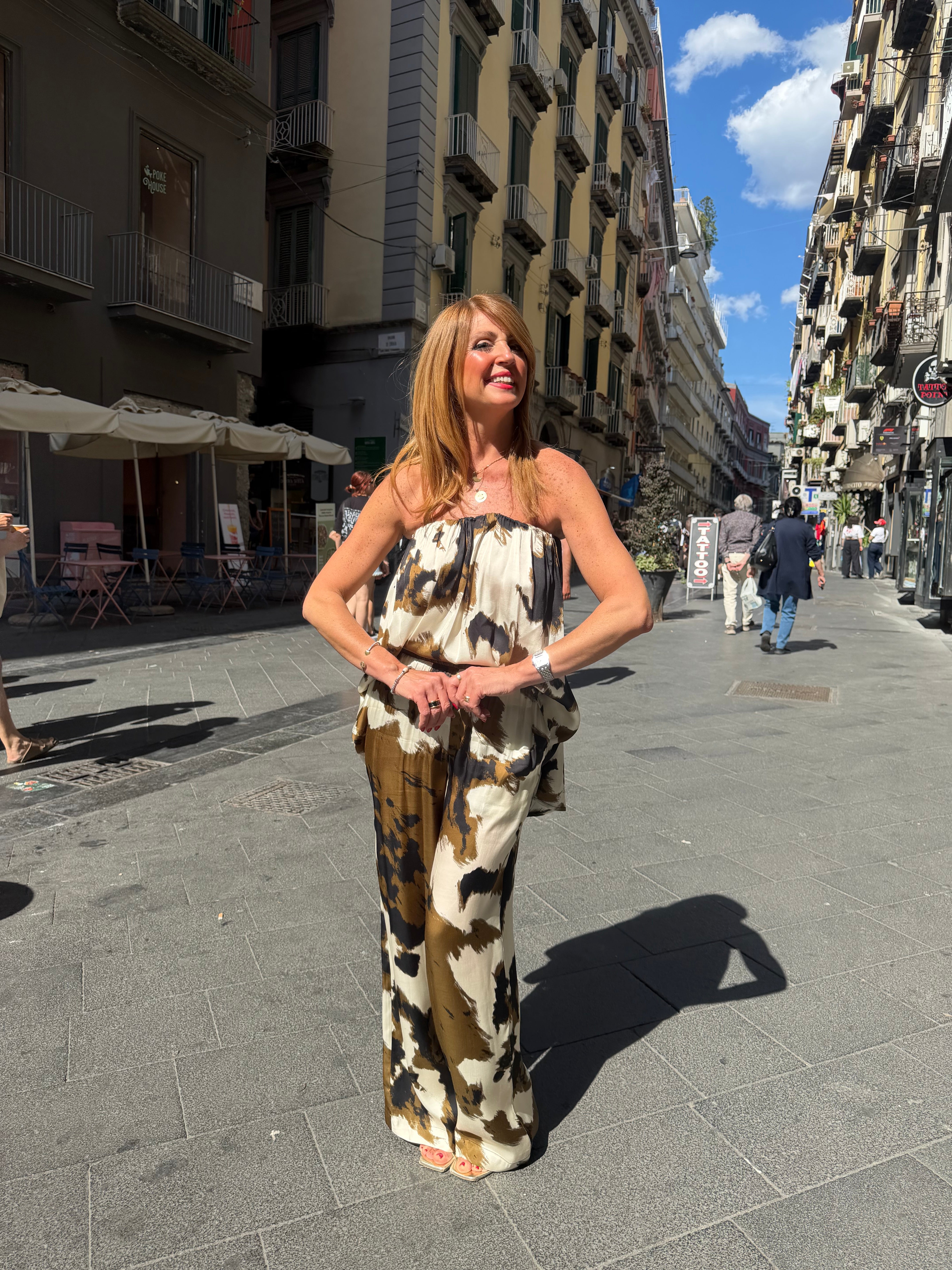 Top a fascia stampato Kaos