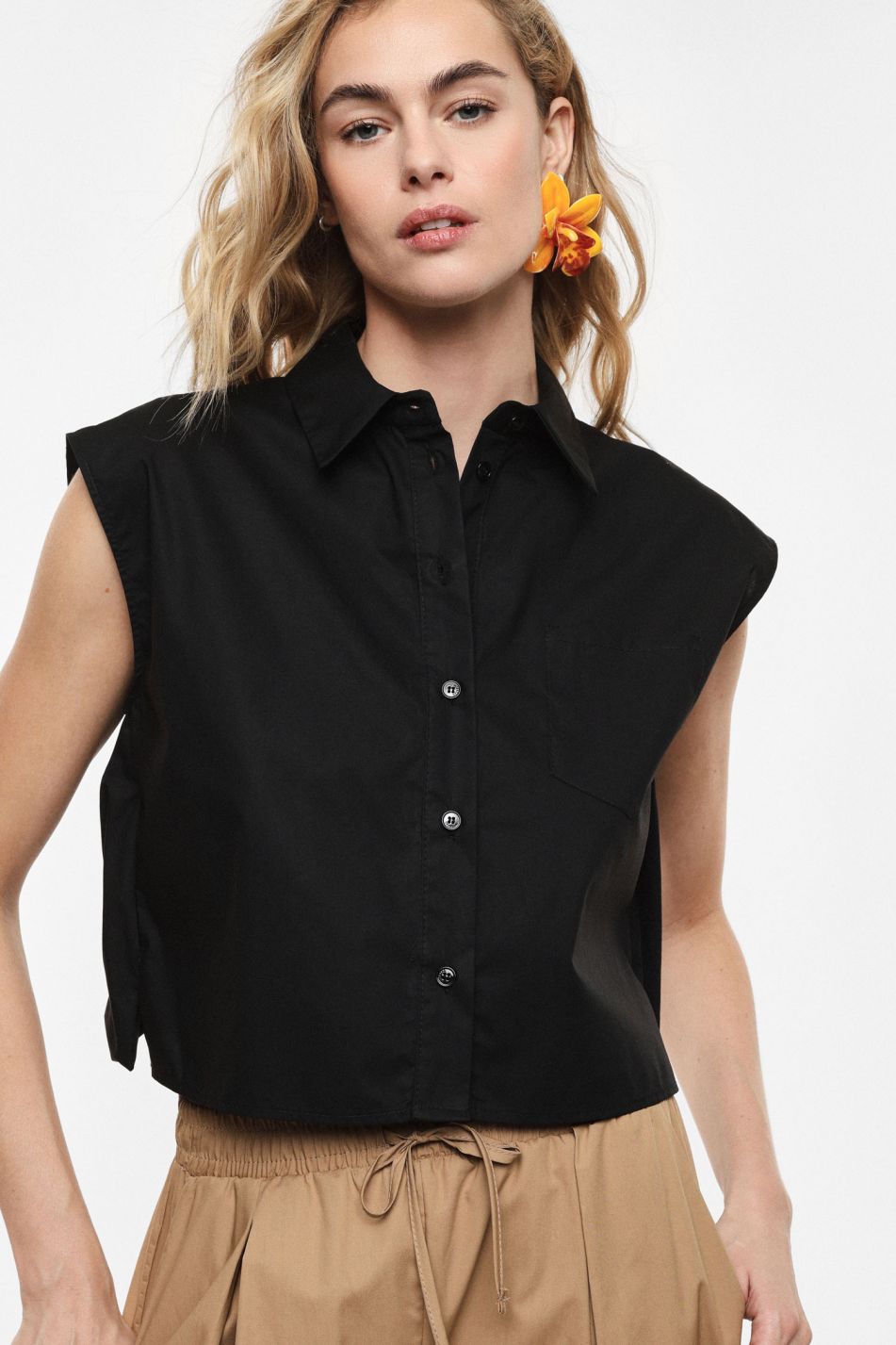 Camicia senza maniche con colletto classico Imperial