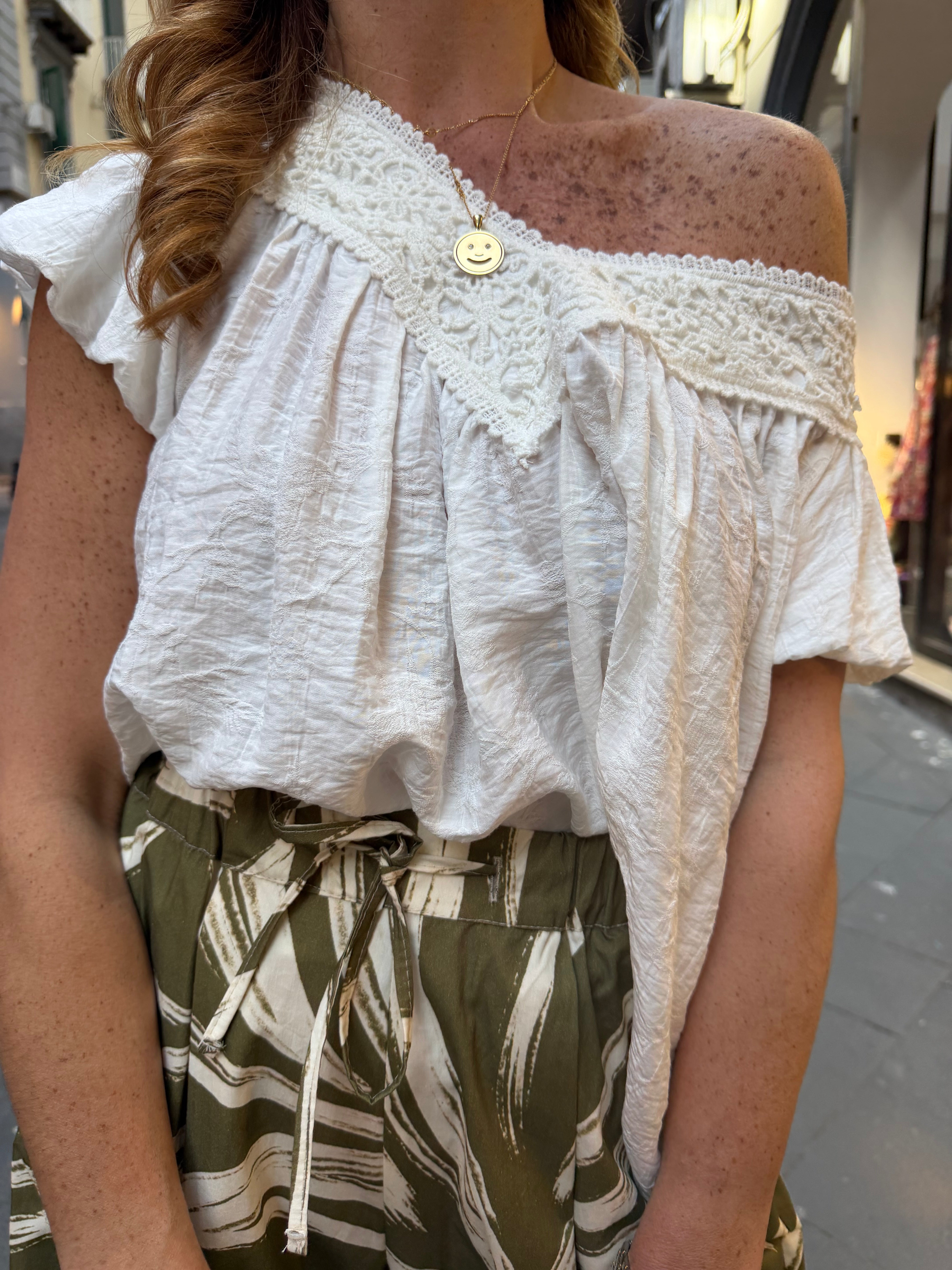 Camicia con inserto crochet Please