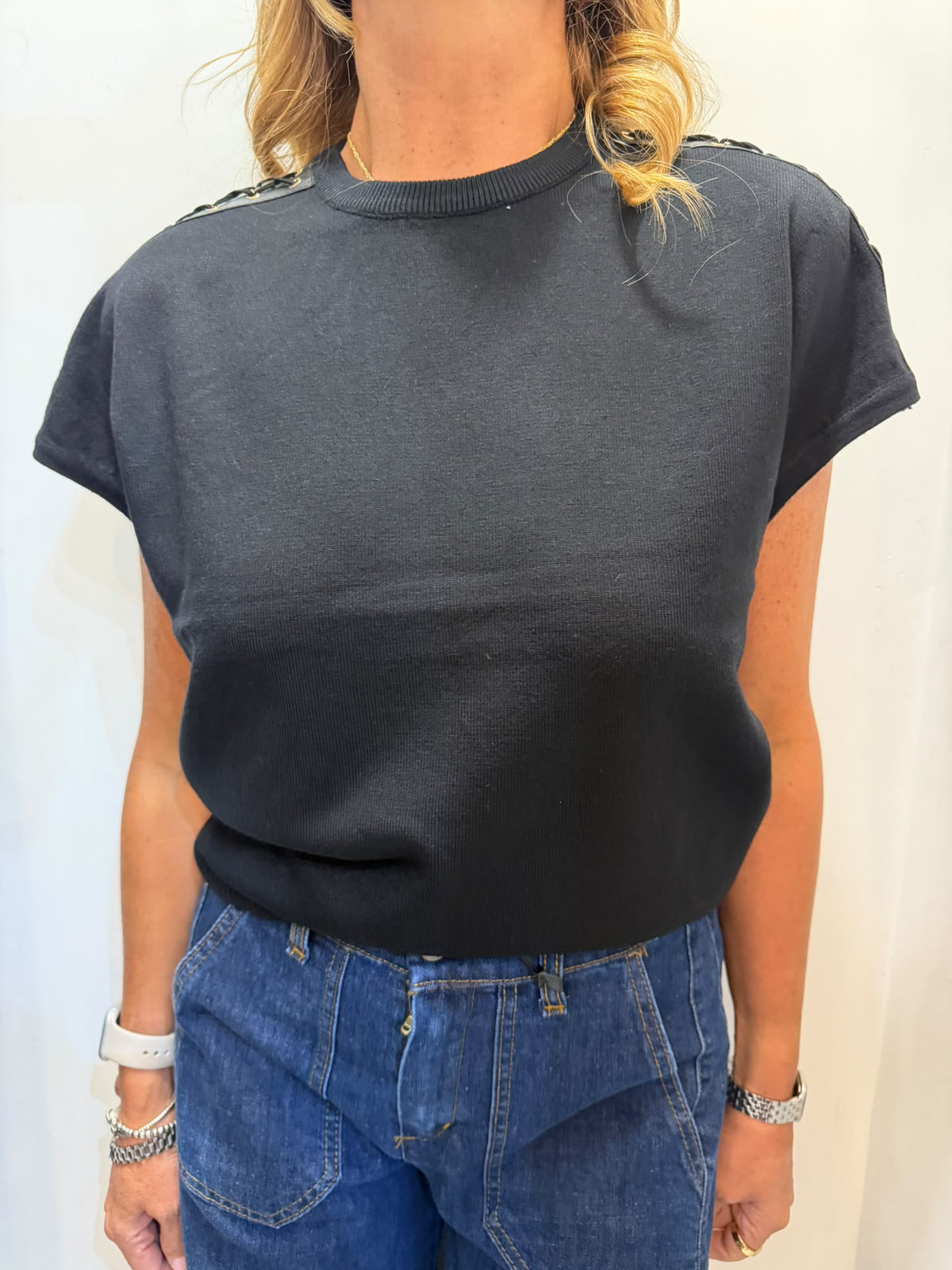 Gilet con inserti in ecopelle stringato Emisphere