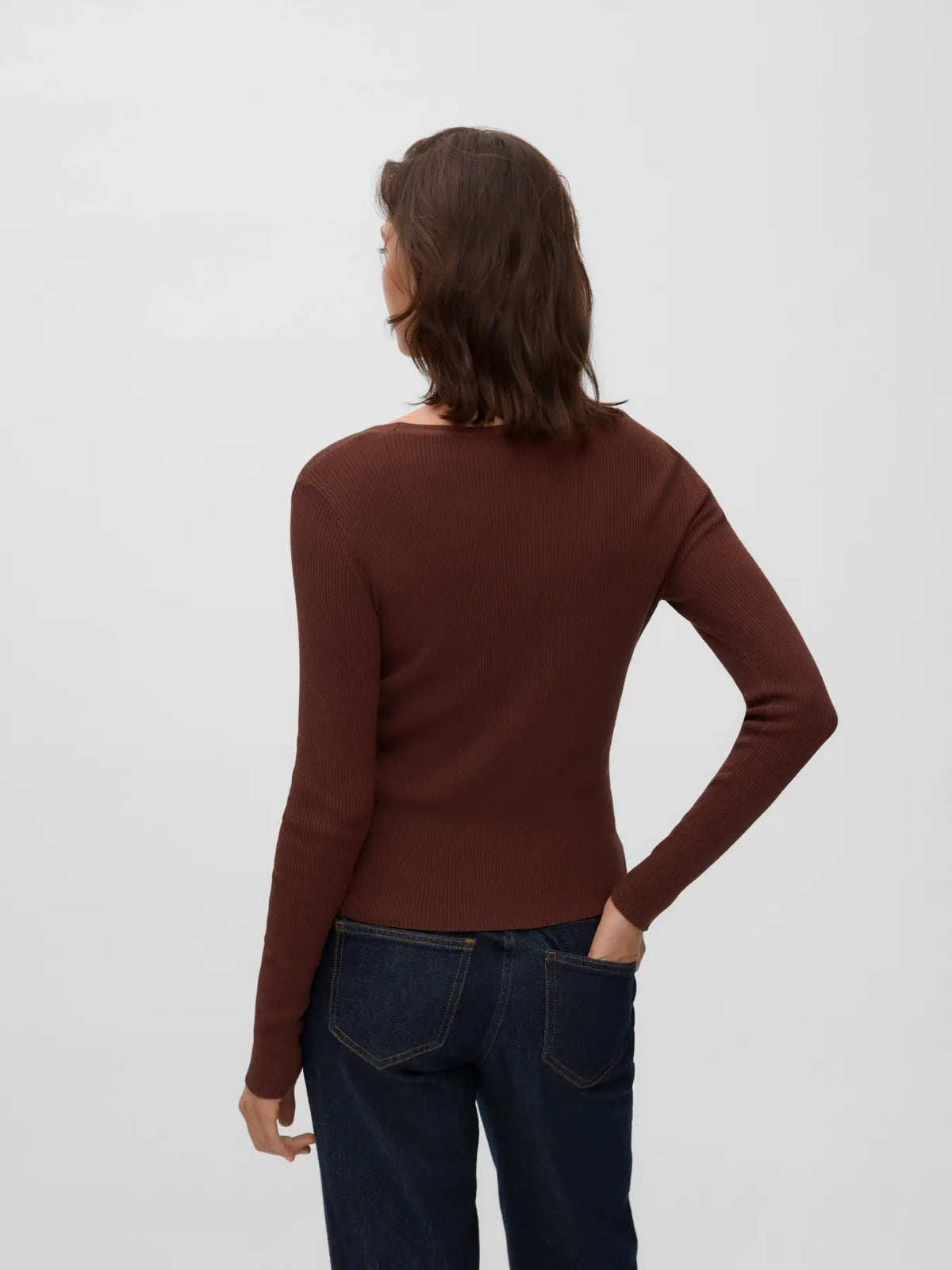 Cardigan a costine scollo a V Vero Moda