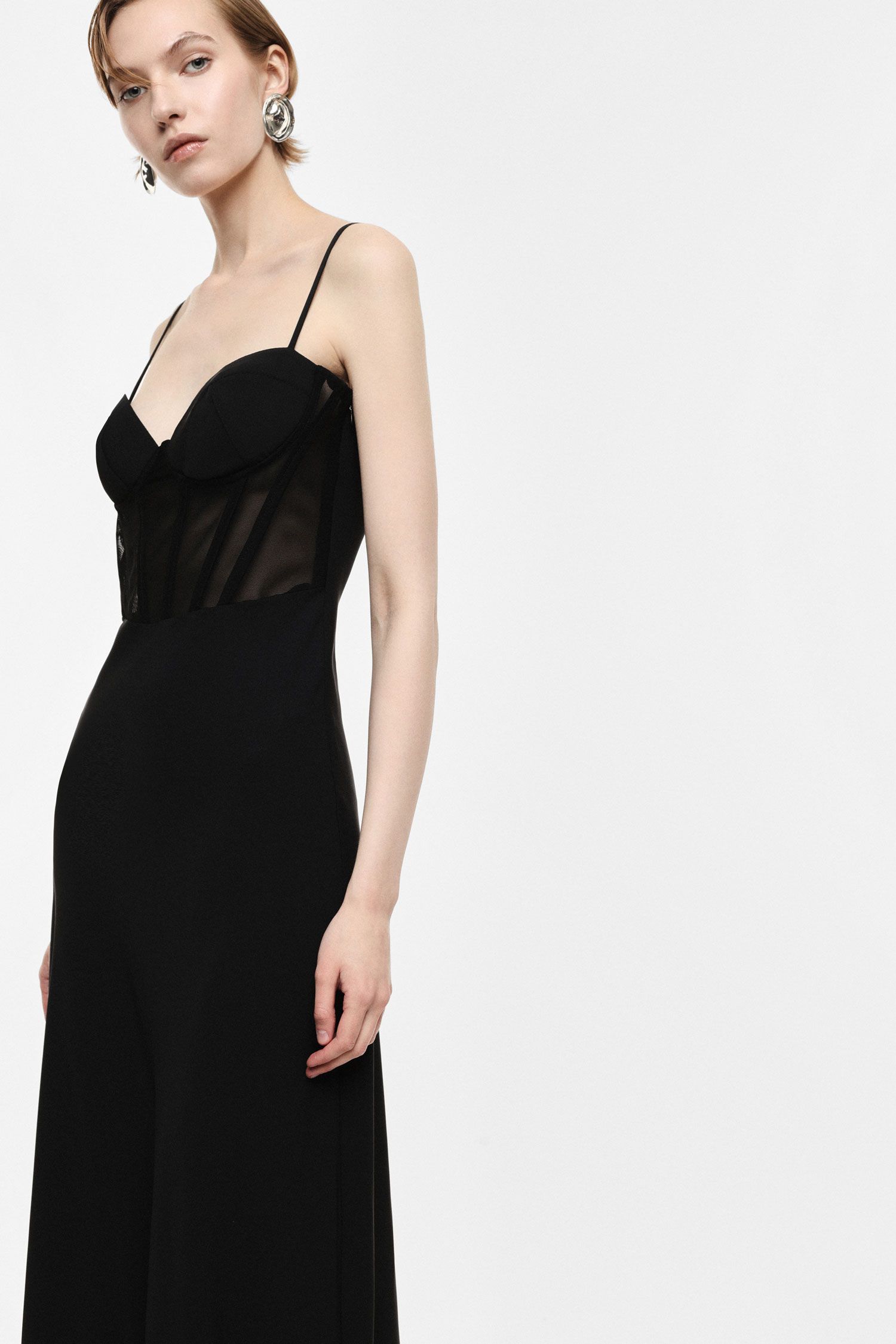 Abito lungo con bustier e spalline sottili Imperial