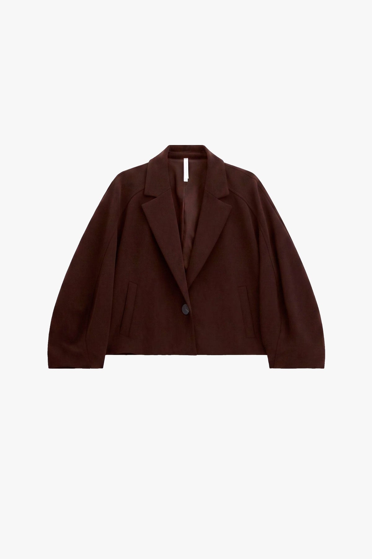 Blazer corto a maniche ampie con chiusura a bottone MORO