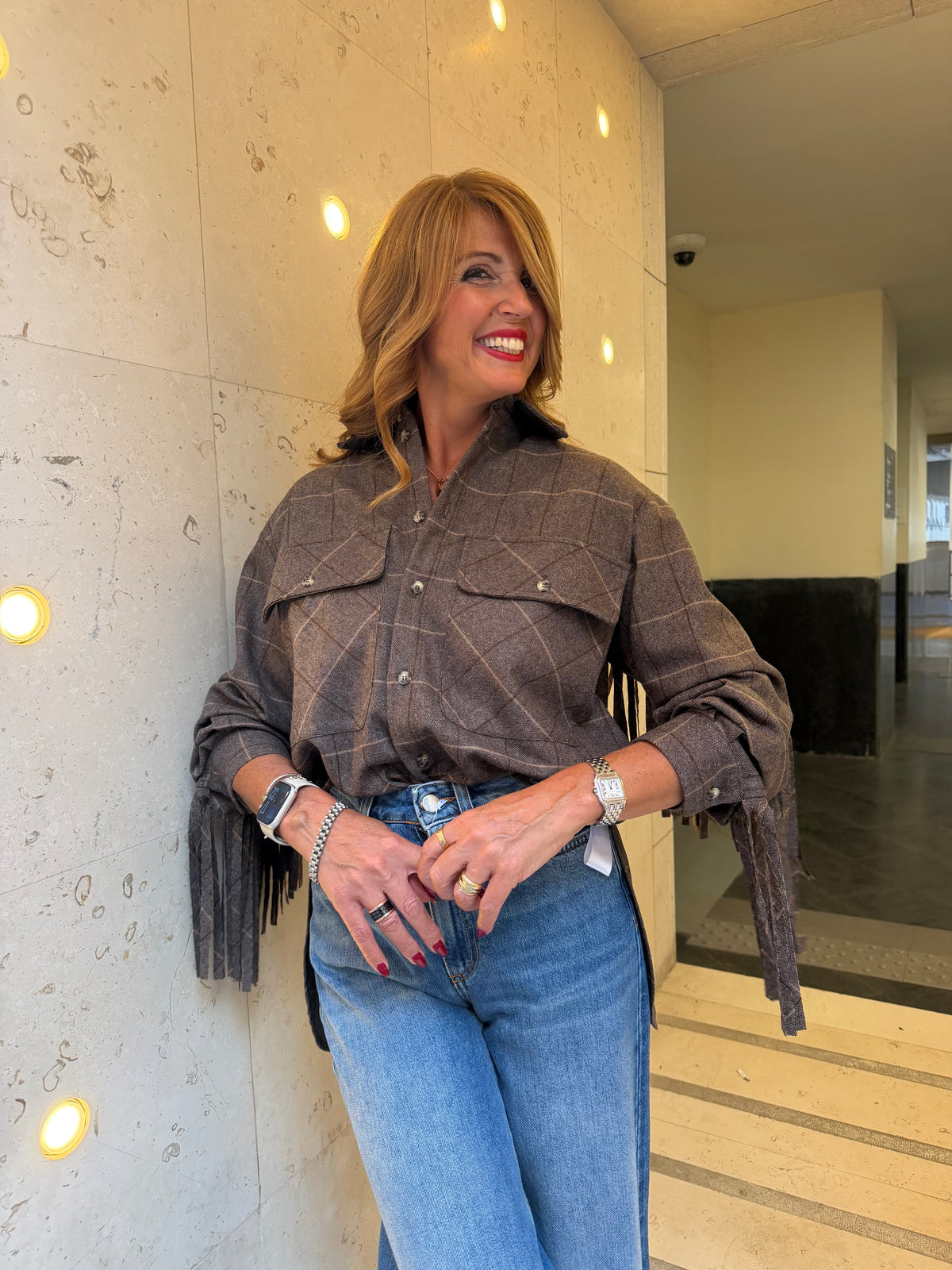 Camicia in lana con frange Icona
