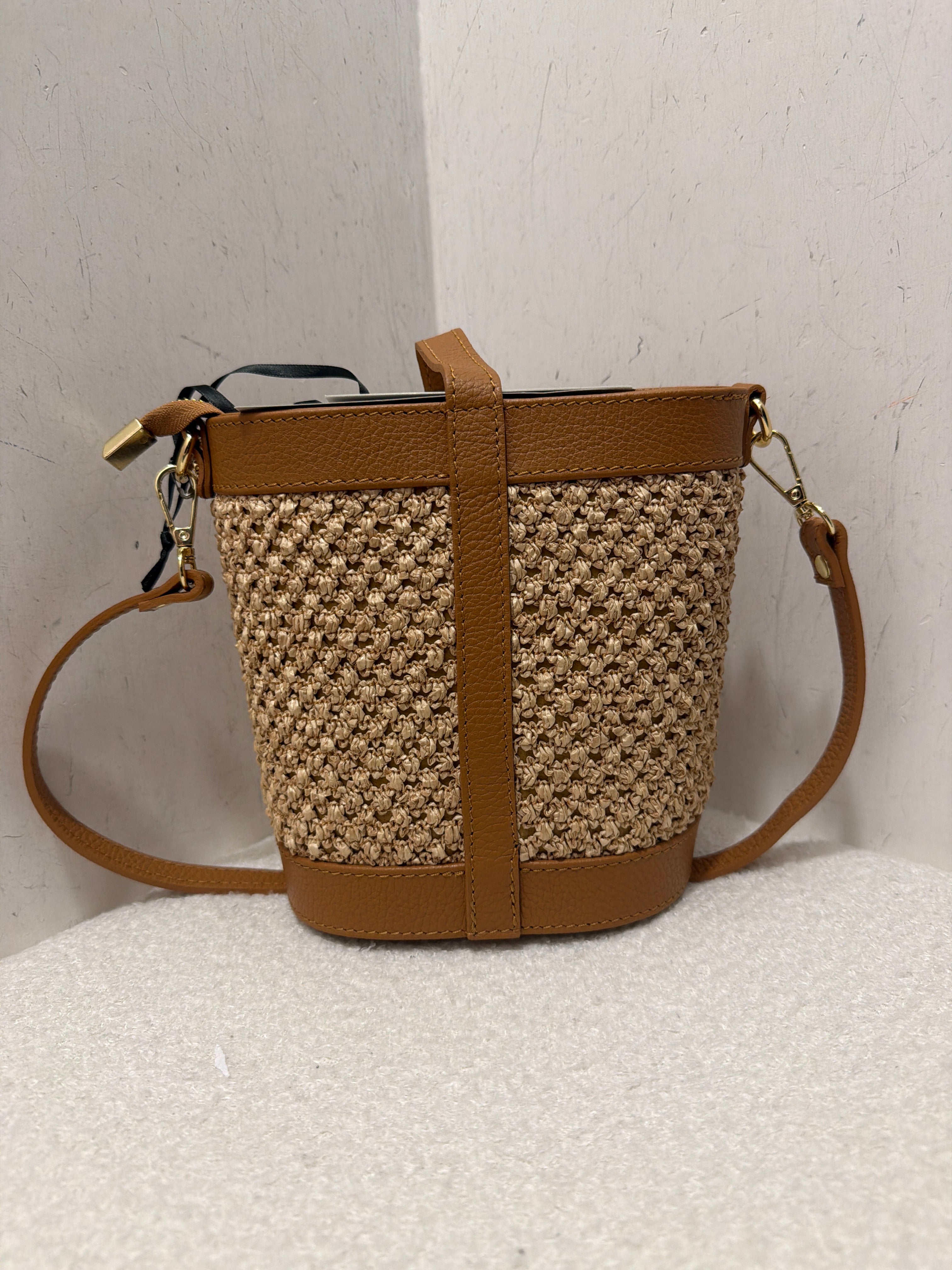 Borsa secchiello in rafia Emisphere