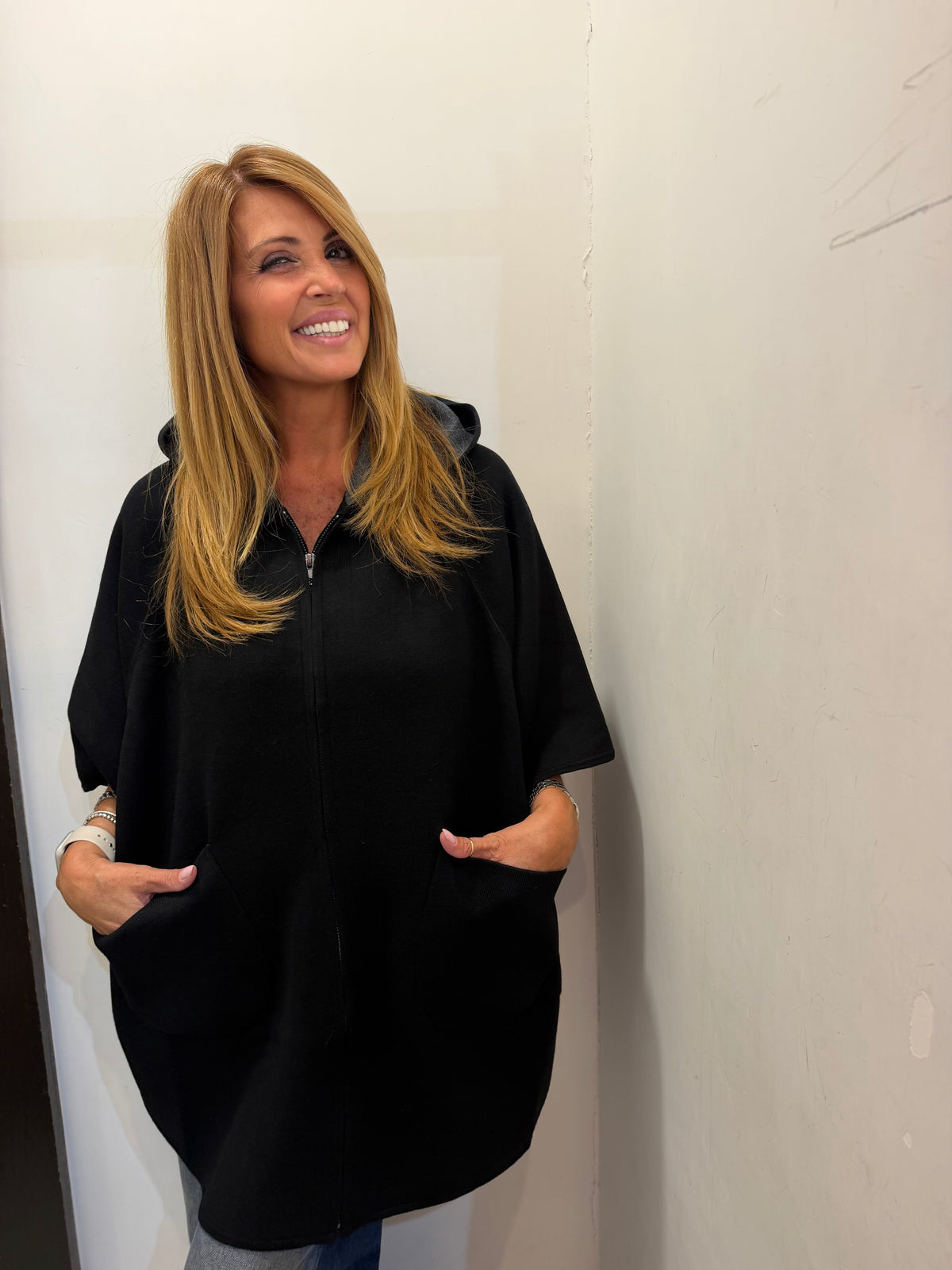 Mantella in maglia over con zip Emisphere