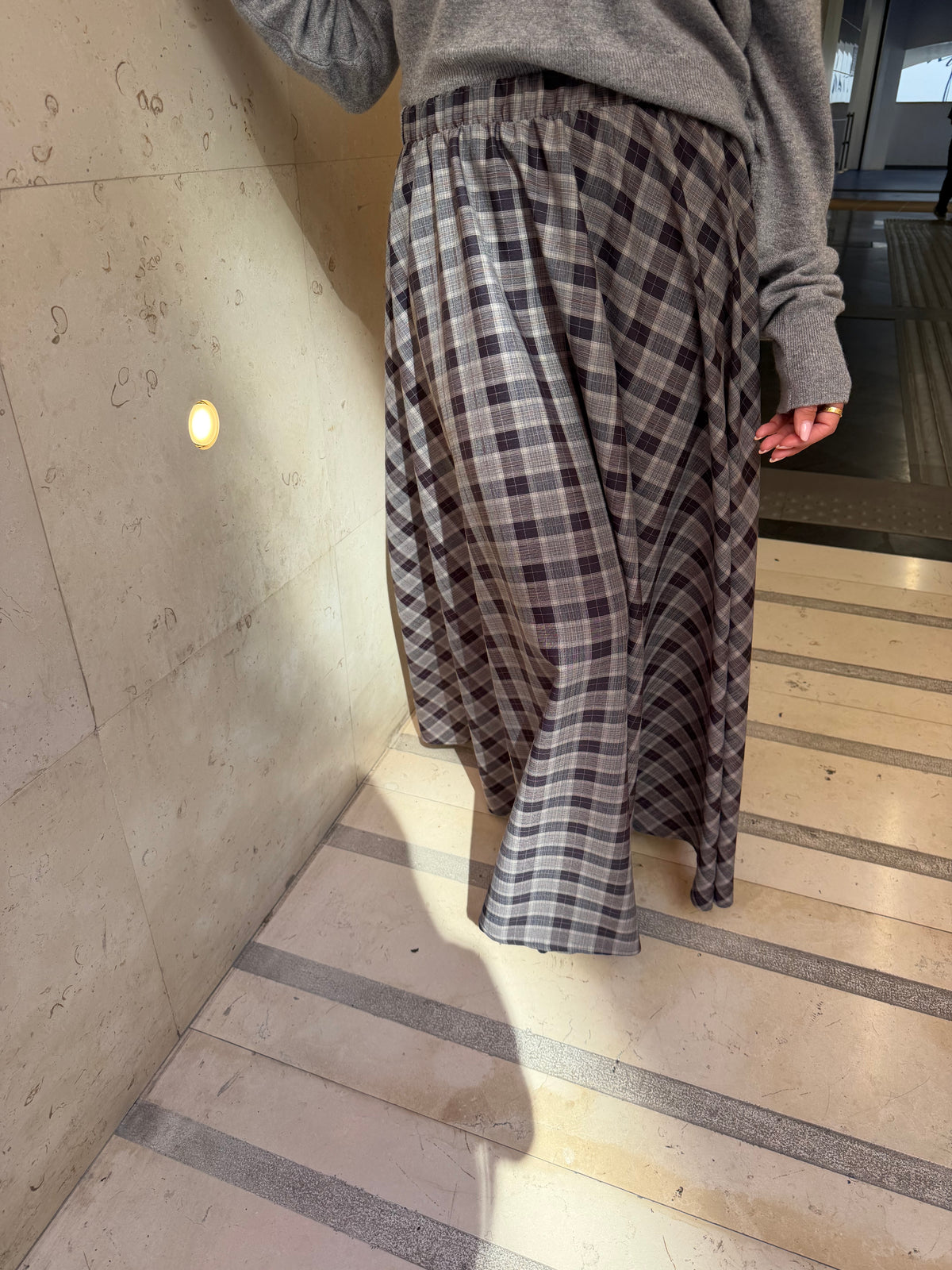 Gonnellone con elastico in check Imperial