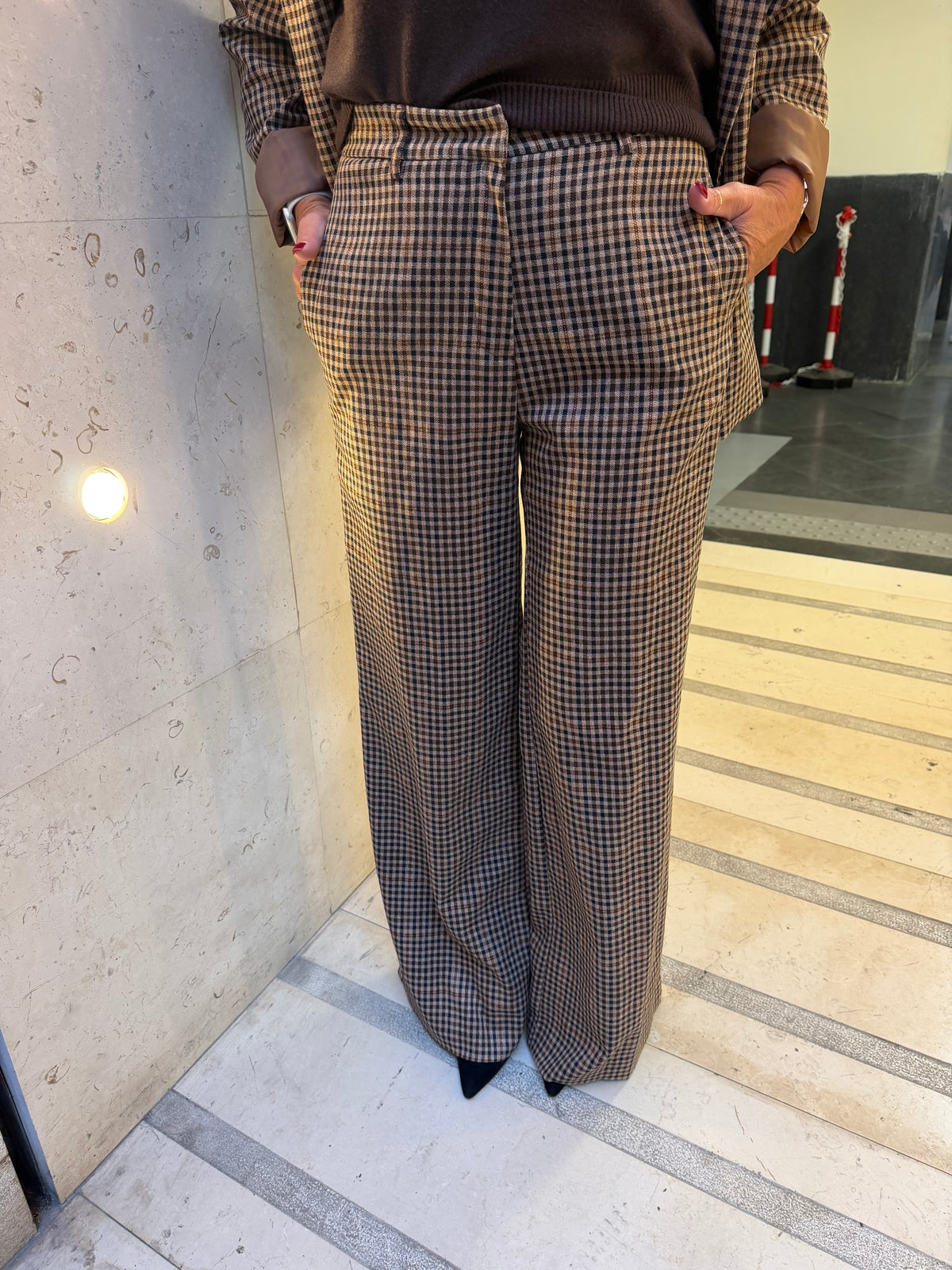 Pantalone fantasia pied de poule Kaos Jeans