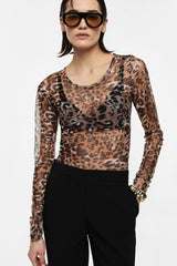 T-shirt manica lunga stampa animalier trasparente Imperial