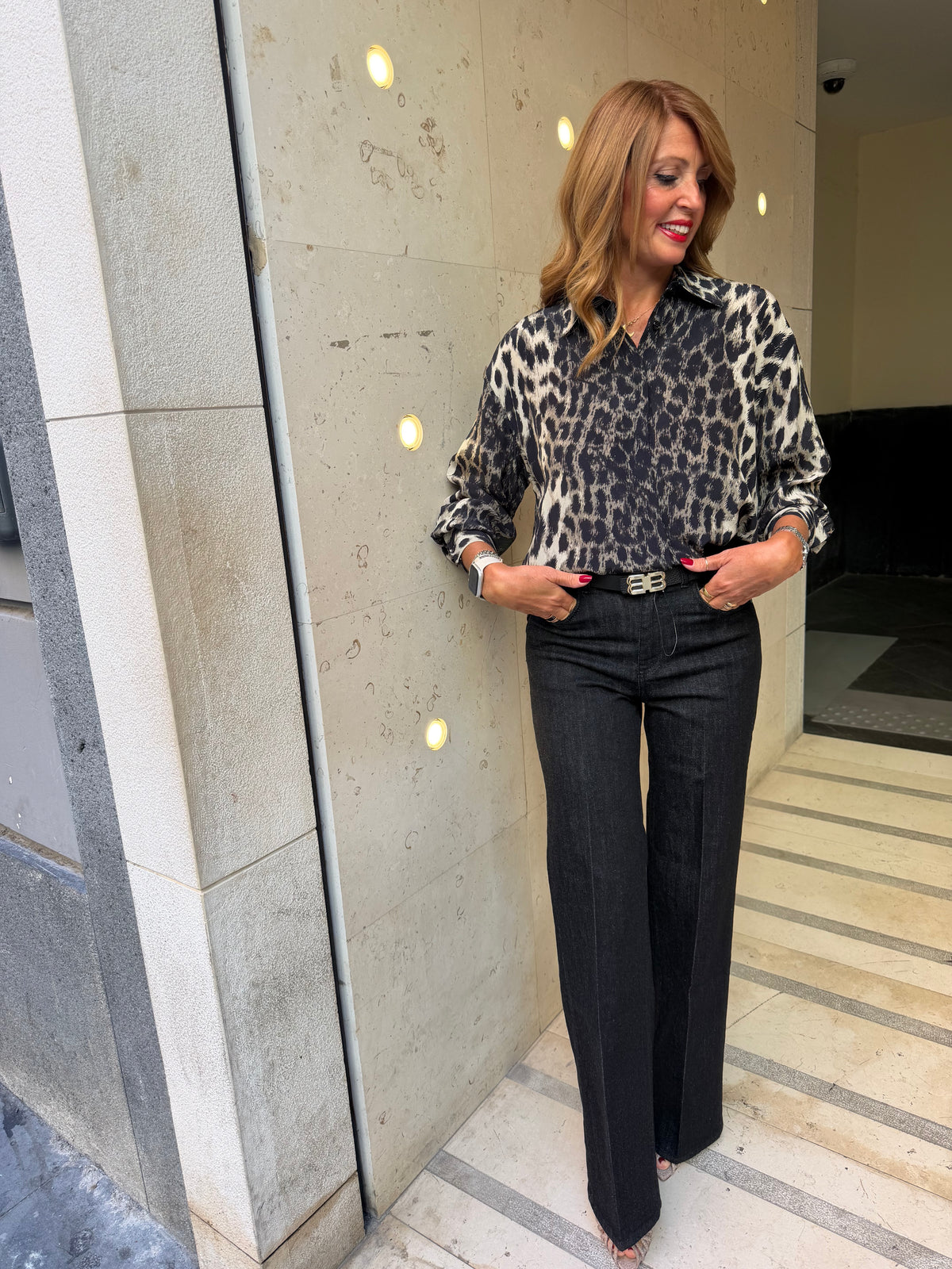 Camicia con fantasia maculata in viscosa Kaos Collection
